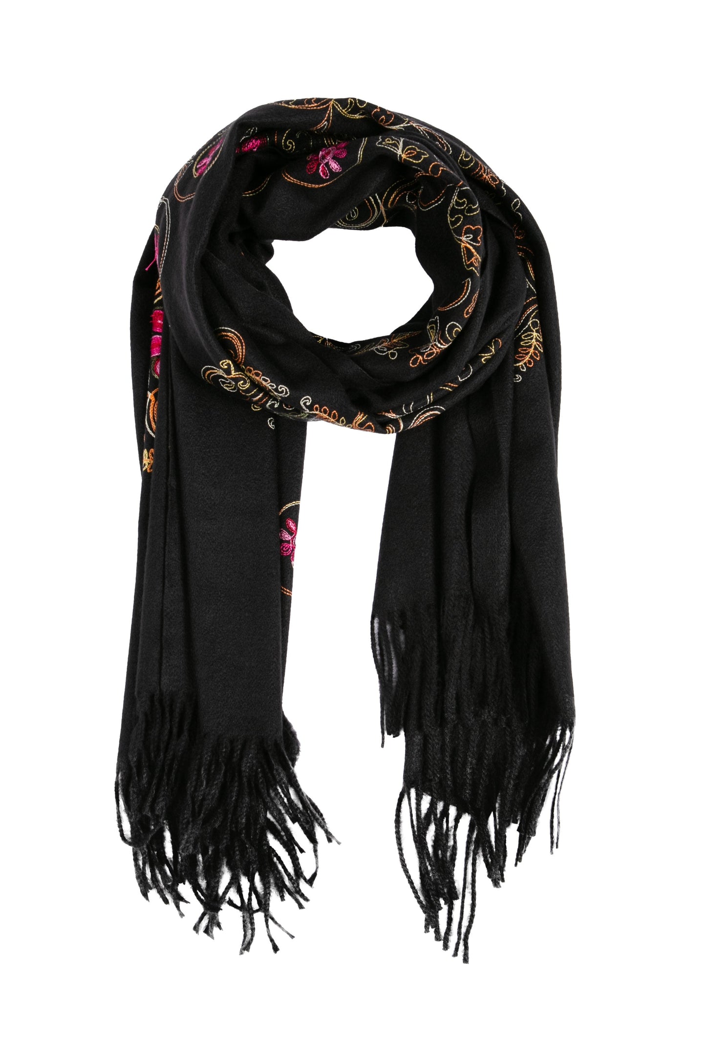 Sakkas Ginata Women's Large Casual Super Soft Embroidery Scarf Shawl Wrap Stole - Concordia Style Boutique