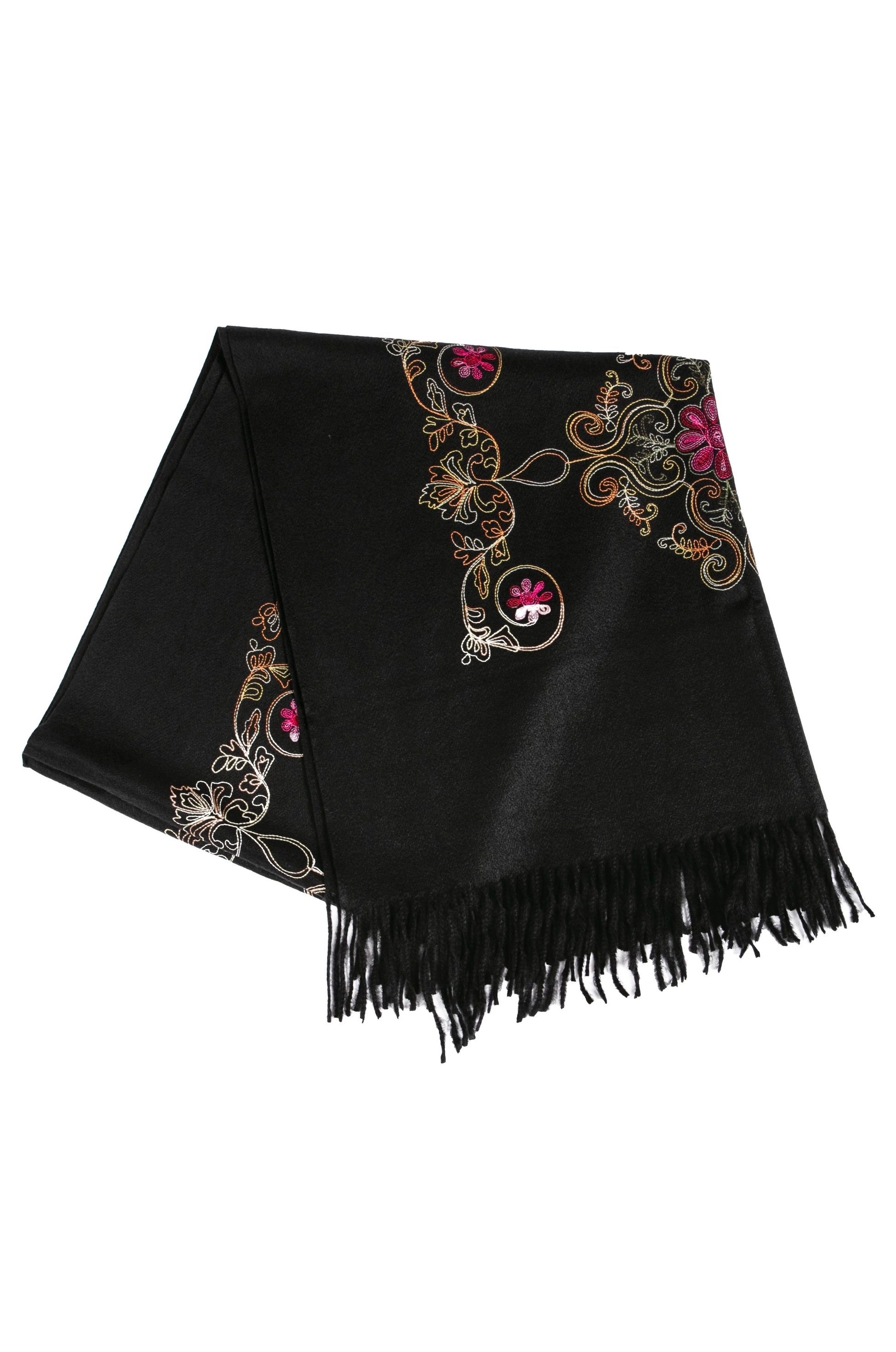 Sakkas Ginata Women's Large Casual Super Soft Embroidery Scarf Shawl Wrap Stole - Concordia Style Boutique
