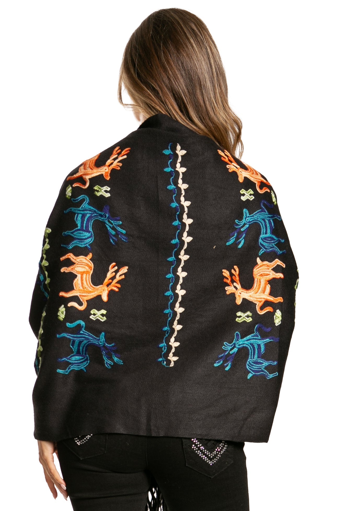 Sakkas Ginata Women's Large Casual Super Soft Embroidery Scarf Shawl Wrap Stole - Concordia Style Boutique