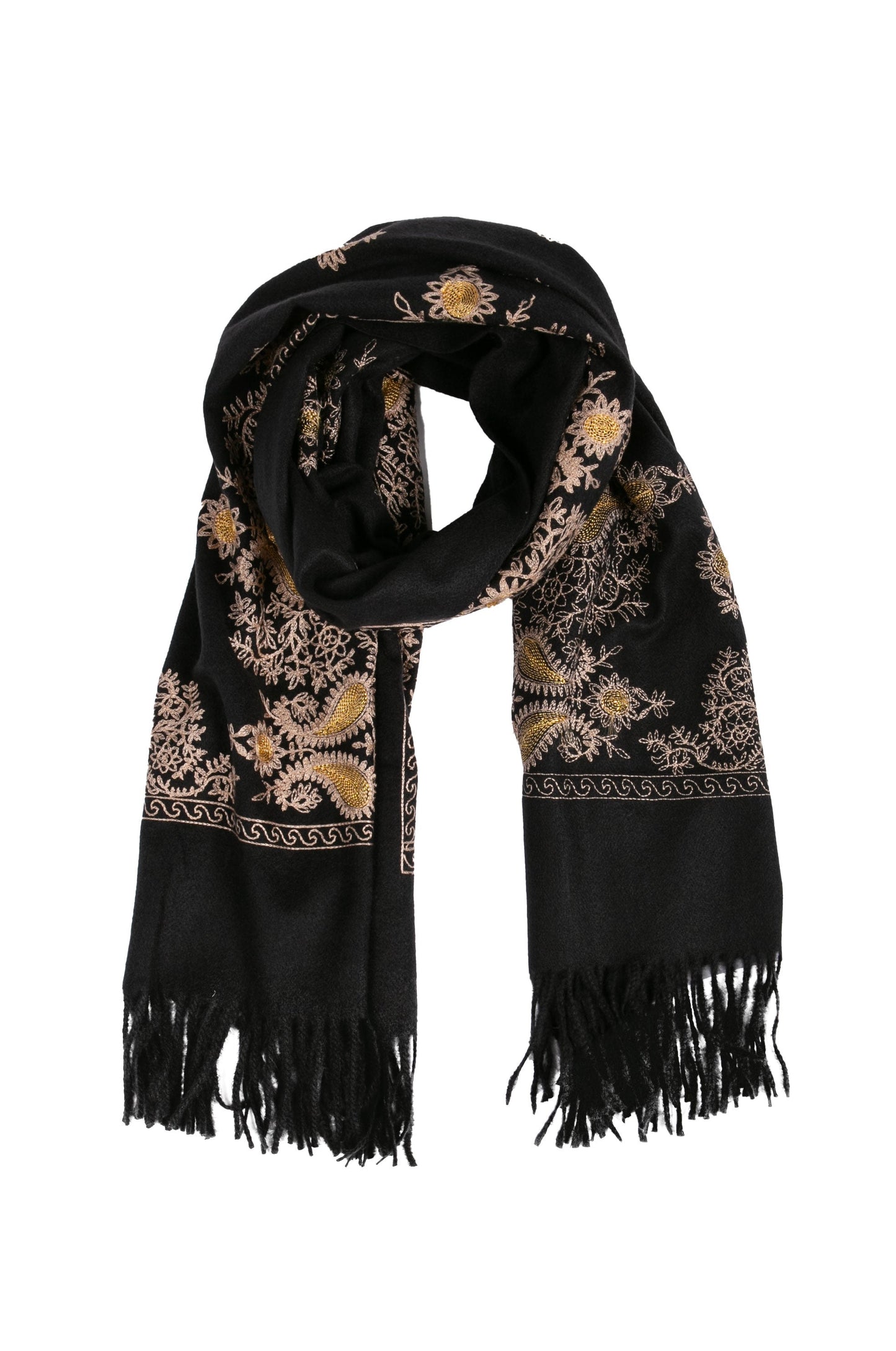Sakkas Ginata Women's Large Casual Super Soft Embroidery Scarf Shawl Wrap Stole - Concordia Style Boutique