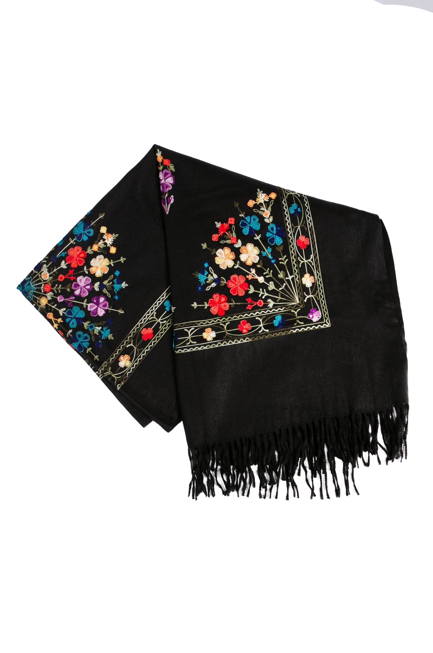 Sakkas Ginata Women's Large Casual Super Soft Embroidery Scarf Shawl Wrap Stole - Concordia Style Boutique