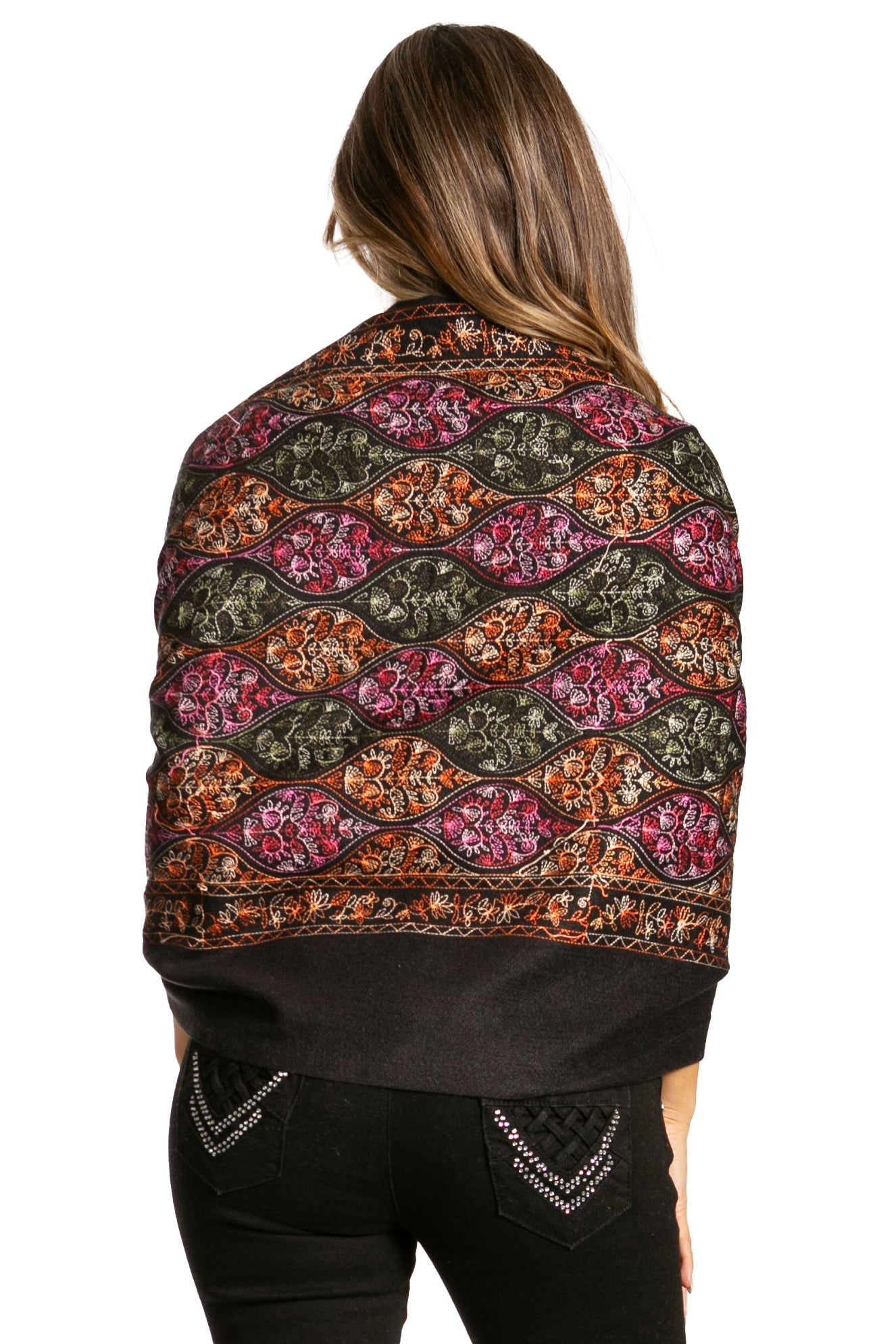 Sakkas Ginata Women's Large Casual Super Soft Embroidery Scarf Shawl Wrap Stole - Concordia Style Boutique