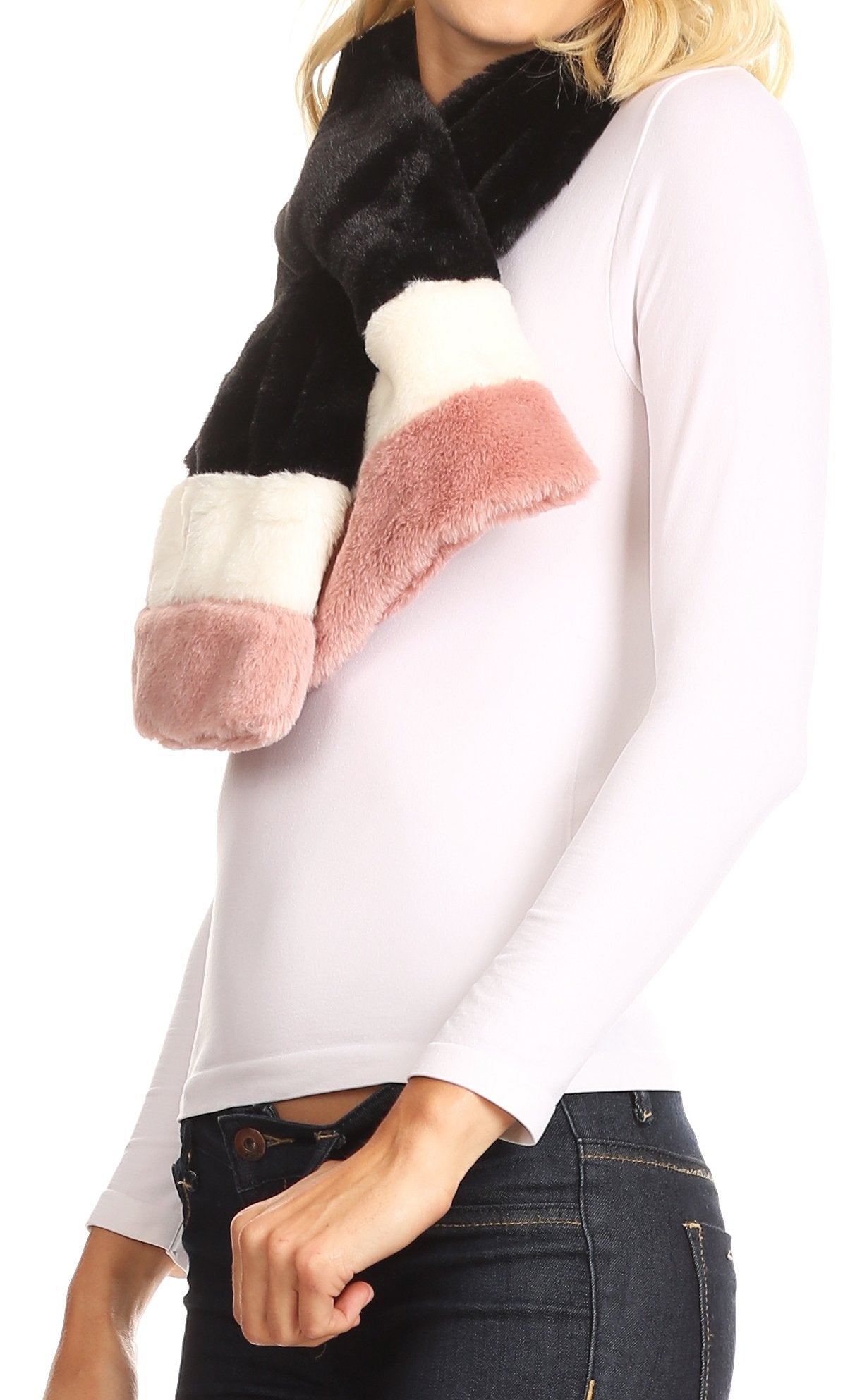 Sakkas Colette Faux Mink Warm Winter Soft Luxurious KeyHole Scarf - Concordia Style Boutique