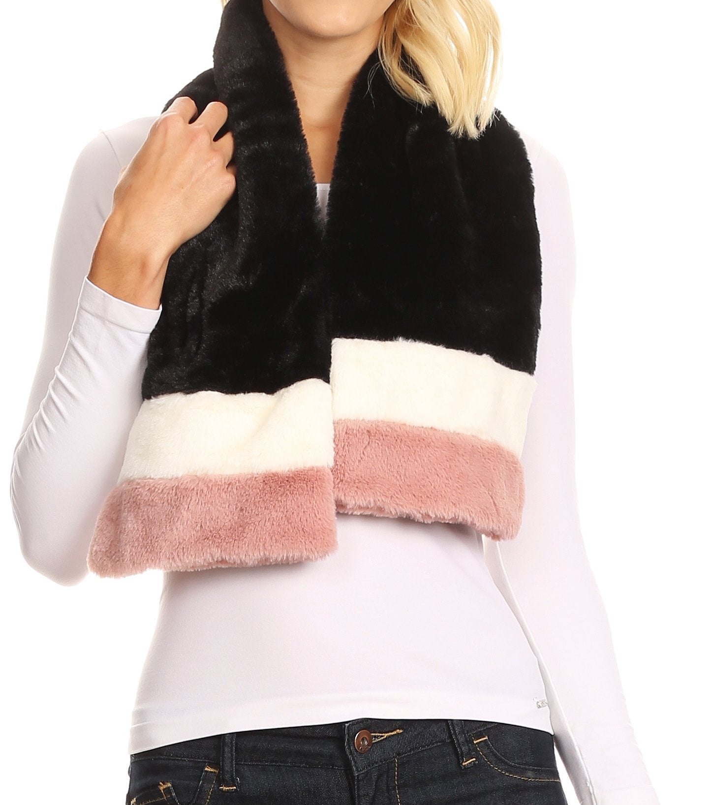 Sakkas Colette Faux Mink Warm Winter Soft Luxurious KeyHole Scarf - Concordia Style Boutique