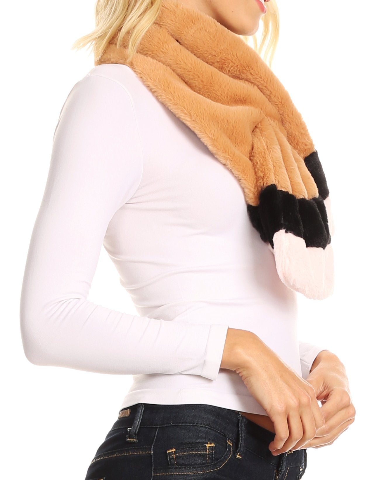 Sakkas Colette Faux Mink Warm Winter Soft Luxurious KeyHole Scarf - Concordia Style Boutique