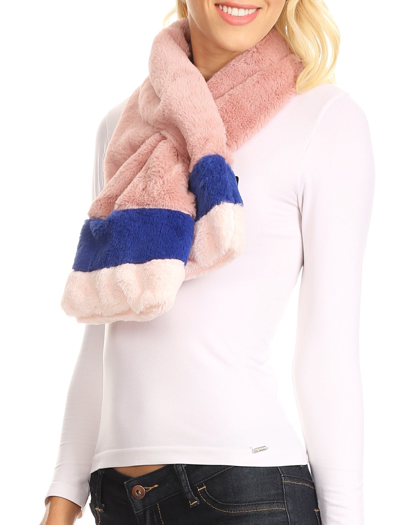 Sakkas Colette Faux Mink Warm Winter Soft Luxurious KeyHole Scarf - Concordia Style Boutique