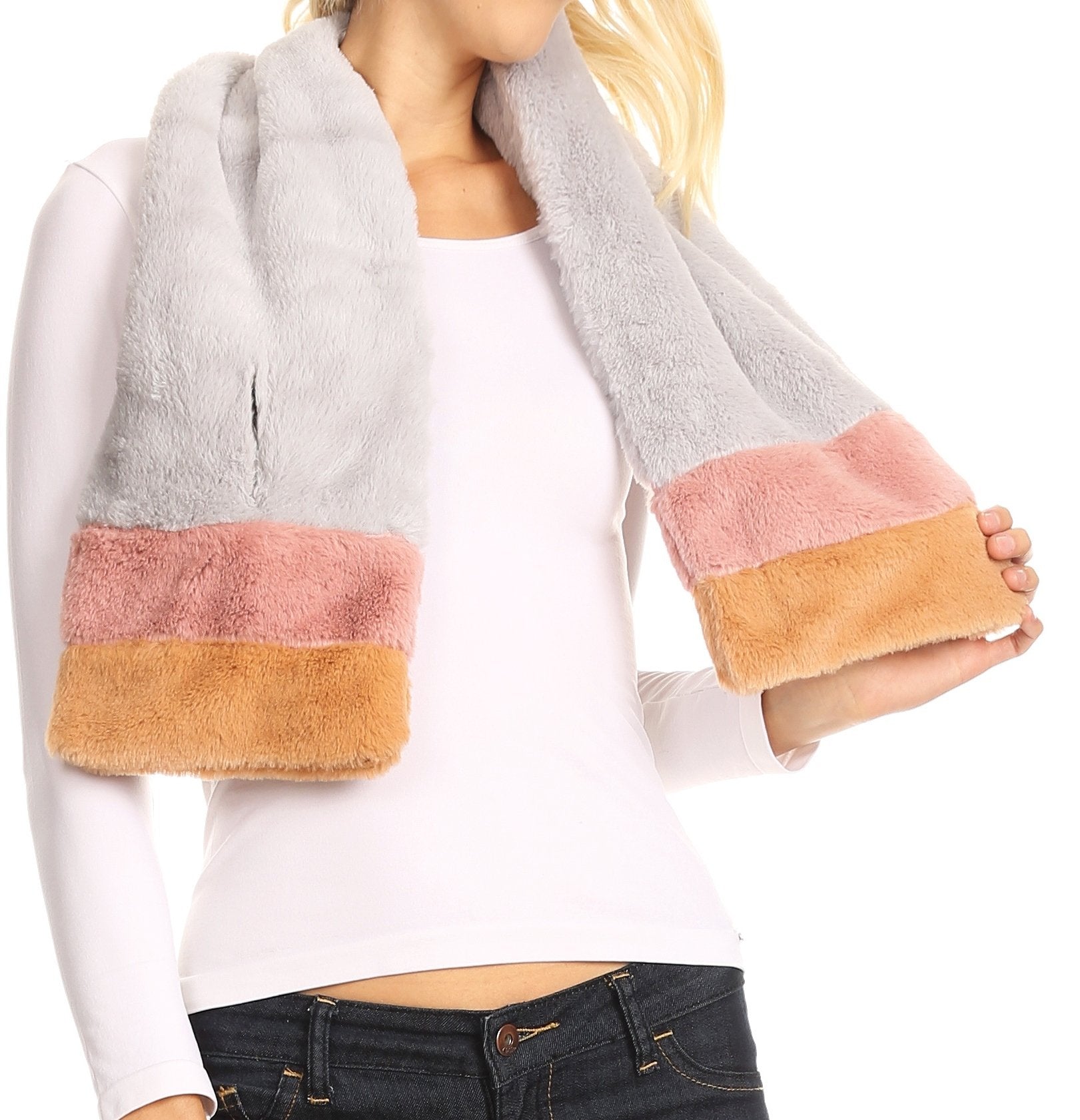 Sakkas Colette Faux Mink Warm Winter Soft Luxurious KeyHole Scarf - Concordia Style Boutique
