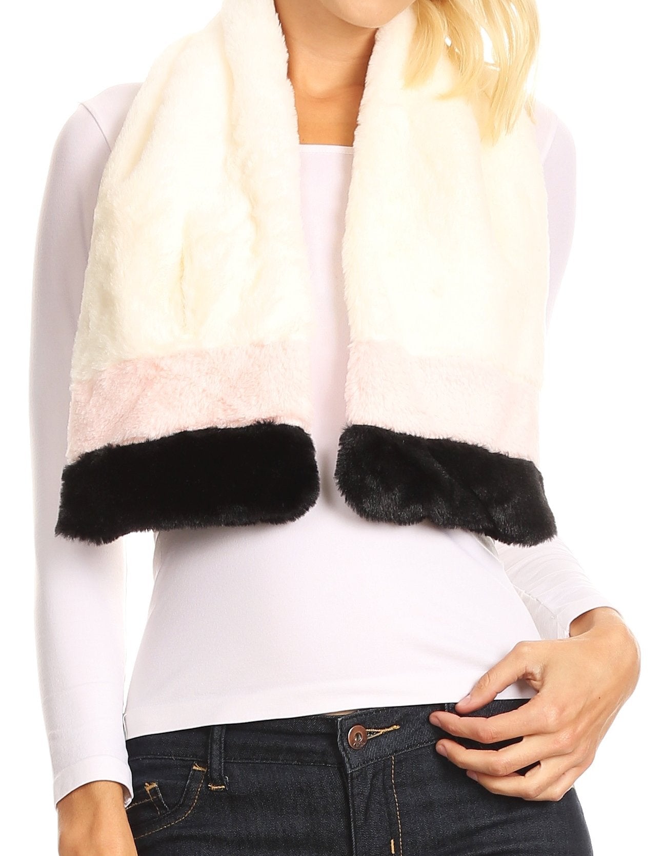 Sakkas Colette Faux Mink Warm Winter Soft Luxurious KeyHole Scarf - Concordia Style Boutique