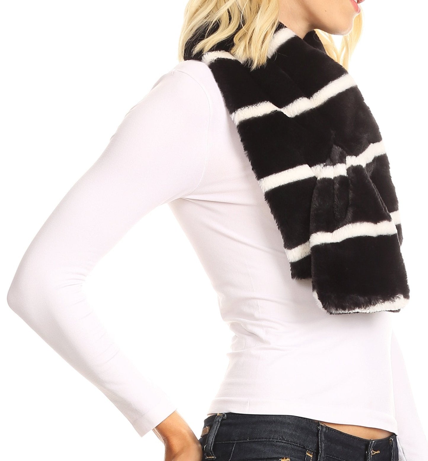 Sakkas Colette Faux Mink Warm Winter Soft Luxurious KeyHole Scarf - Concordia Style Boutique