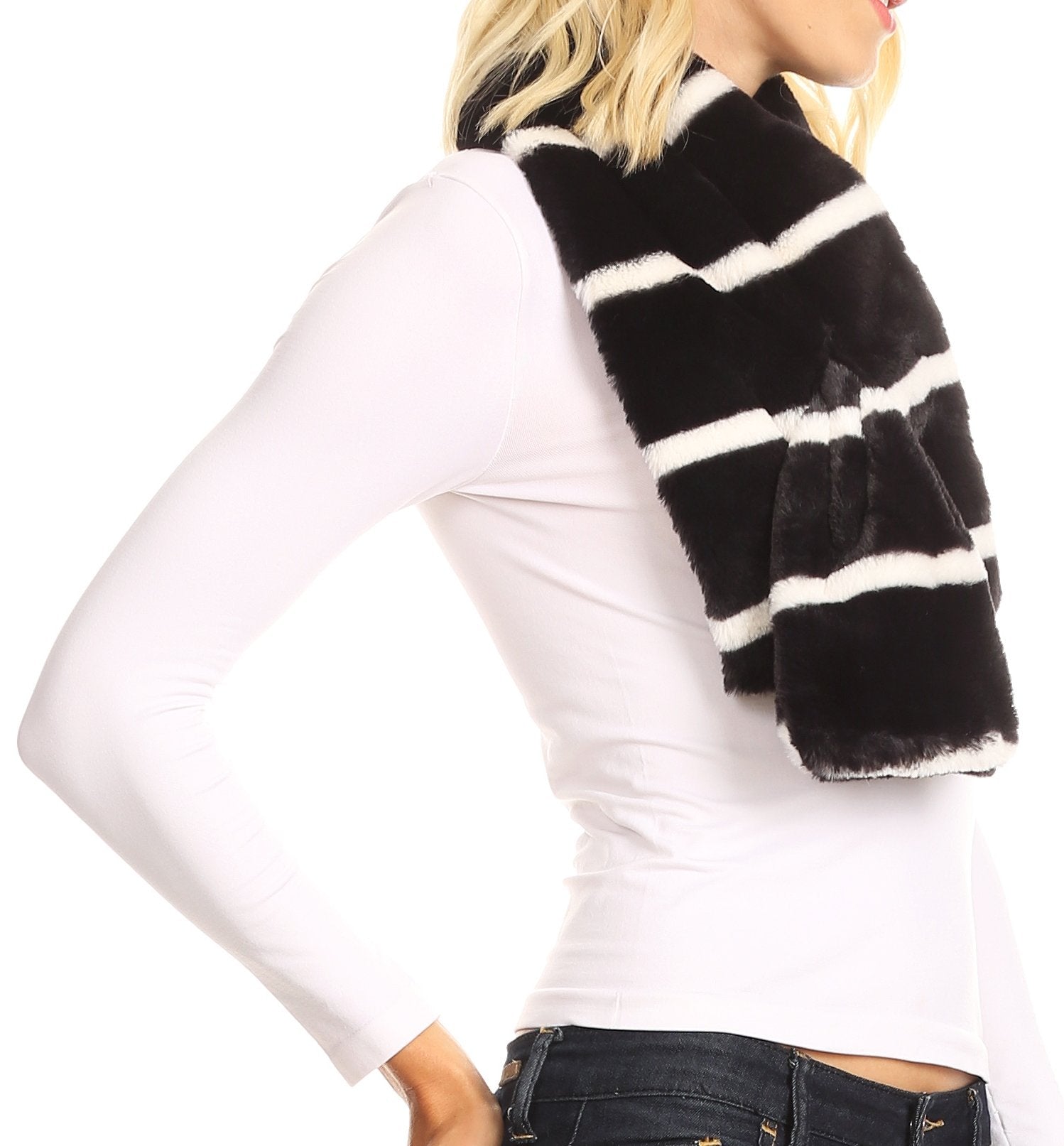 Sakkas Colette Faux Mink Warm Winter Soft Luxurious KeyHole Scarf - Concordia Style Boutique