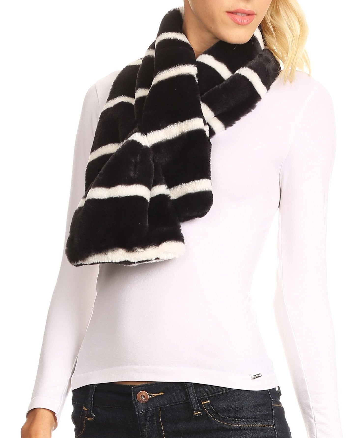 Sakkas Colette Faux Mink Warm Winter Soft Luxurious KeyHole Scarf - Concordia Style Boutique