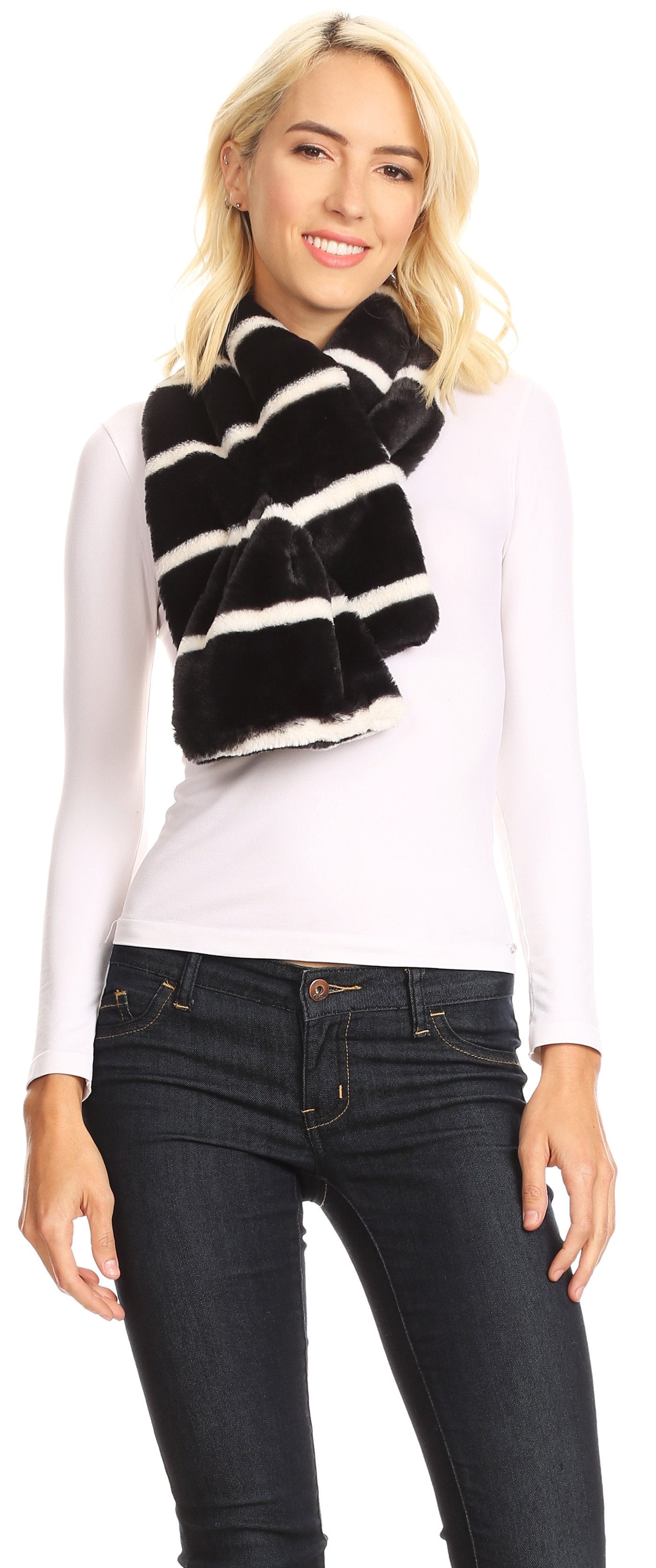 Sakkas Colette Faux Mink Warm Winter Soft Luxurious KeyHole Scarf - Concordia Style Boutique