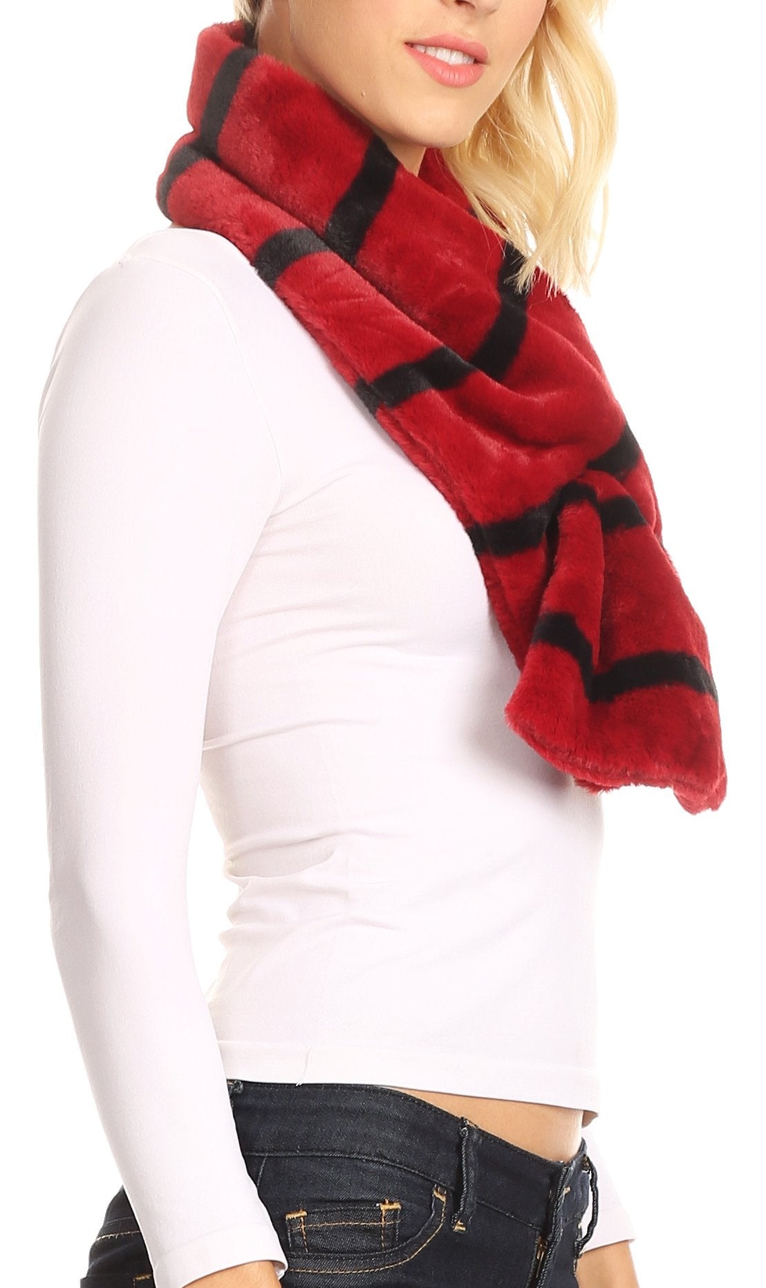 Sakkas Colette Faux Mink Warm Winter Soft Luxurious KeyHole Scarf - Concordia Style Boutique