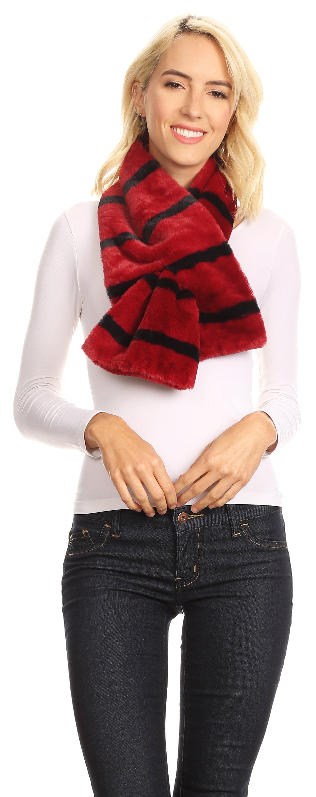 Sakkas Colette Faux Mink Warm Winter Soft Luxurious KeyHole Scarf - Concordia Style Boutique