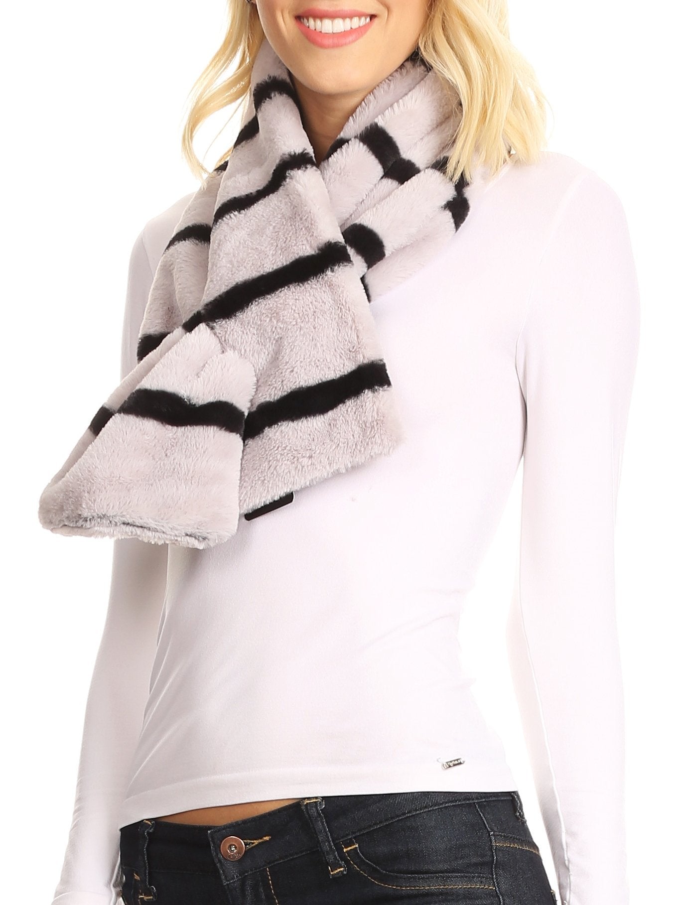 Sakkas Colette Faux Mink Warm Winter Soft Luxurious KeyHole Scarf - Concordia Style Boutique