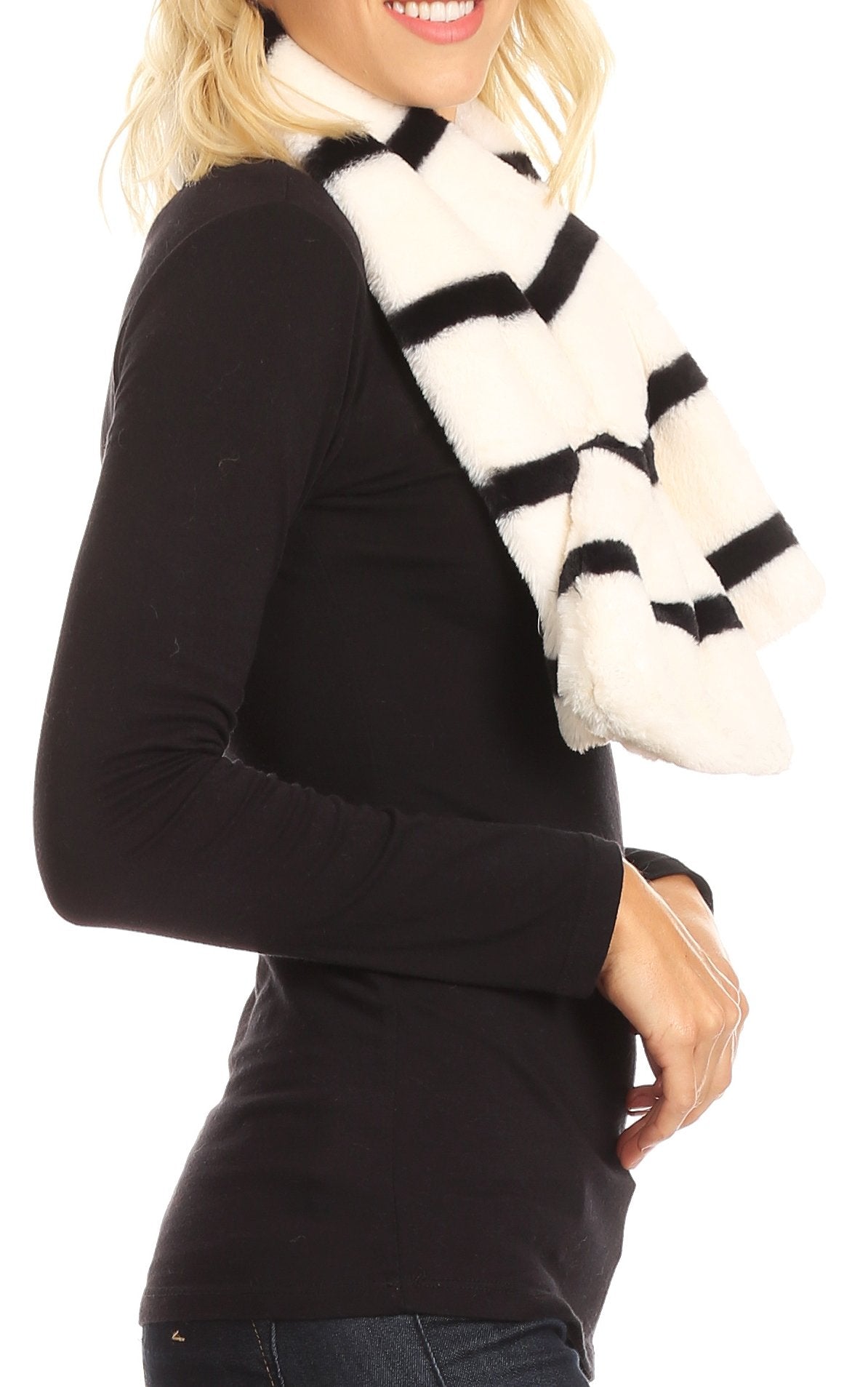 Sakkas Colette Faux Mink Warm Winter Soft Luxurious KeyHole Scarf - Concordia Style Boutique