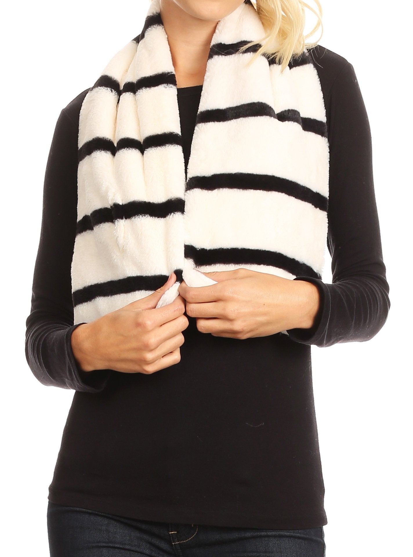 Sakkas Colette Faux Mink Warm Winter Soft Luxurious KeyHole Scarf - Concordia Style Boutique