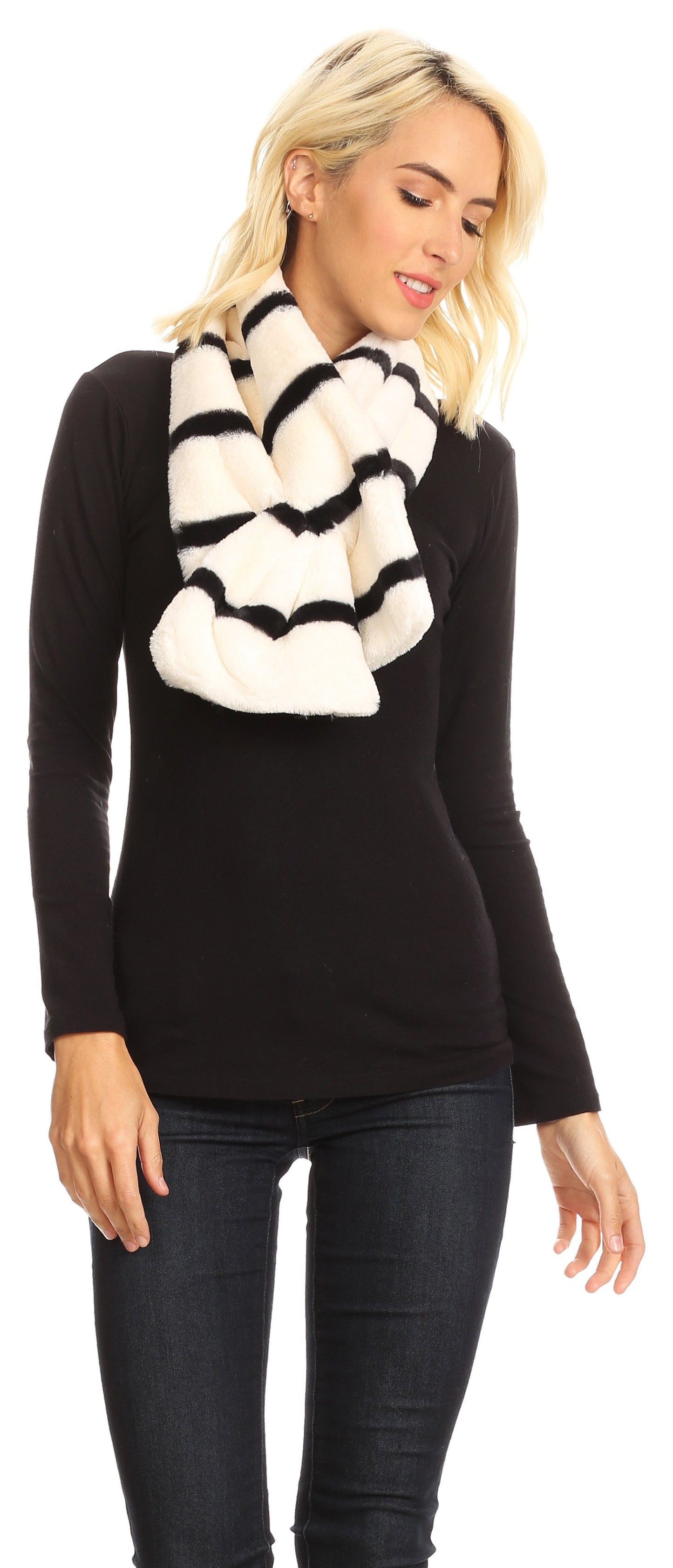 Sakkas Colette Faux Mink Warm Winter Soft Luxurious KeyHole Scarf - Concordia Style Boutique