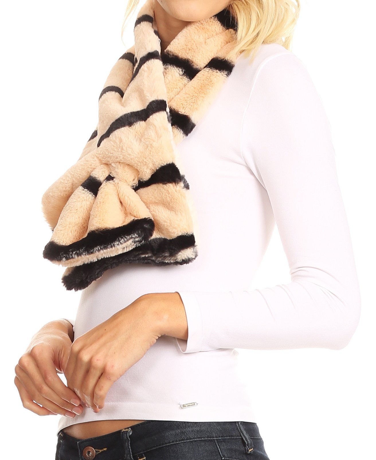 Sakkas Colette Faux Mink Warm Winter Soft Luxurious KeyHole Scarf - Concordia Style Boutique