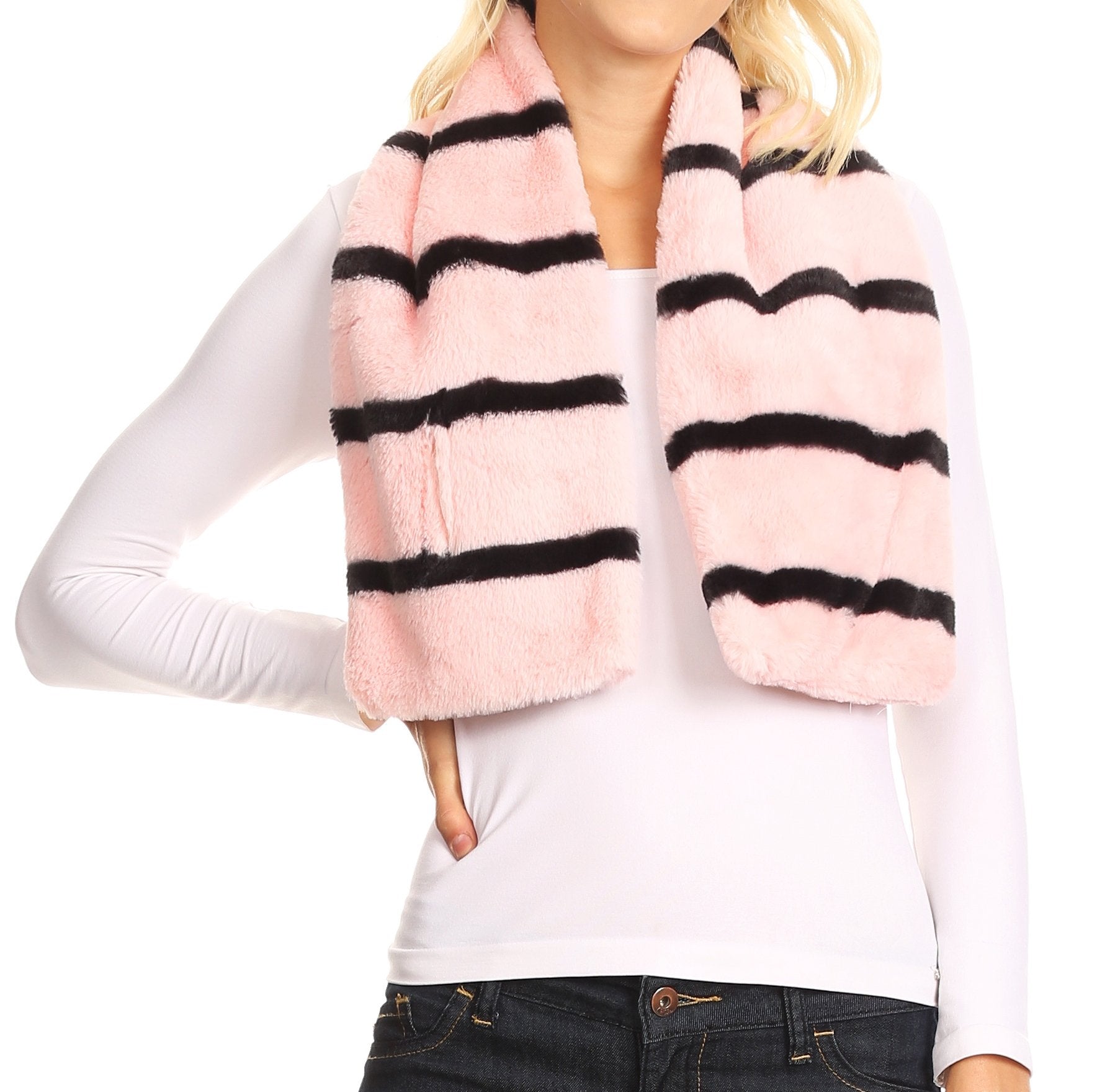 Sakkas Colette Faux Mink Warm Winter Soft Luxurious KeyHole Scarf - Concordia Style Boutique