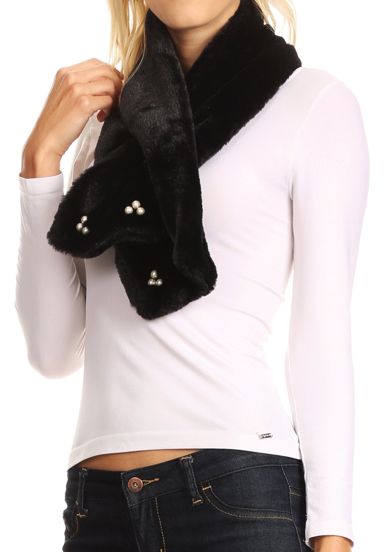 Sakkas Colette Faux Mink Warm Winter Soft Luxurious KeyHole Scarf - Concordia Style Boutique