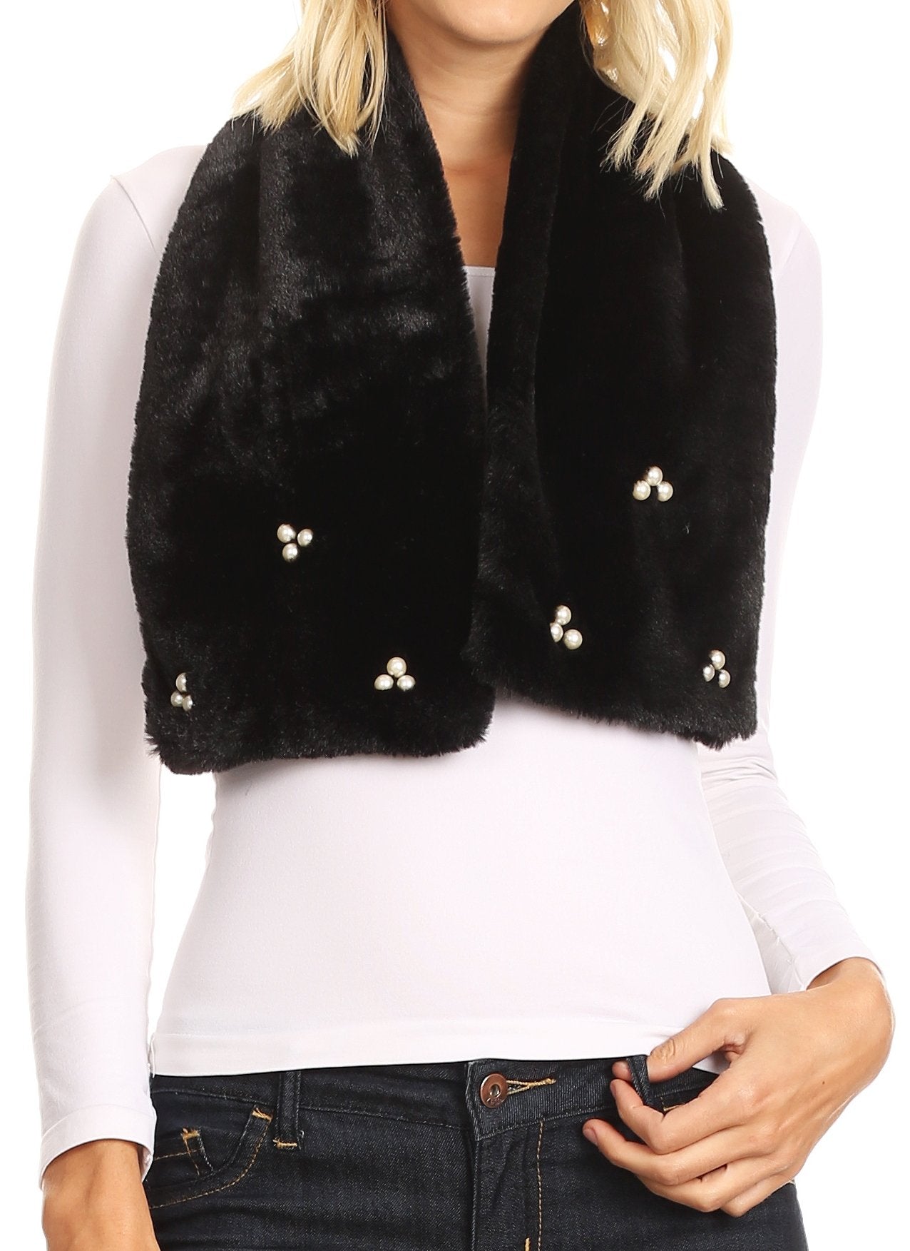 Sakkas Colette Faux Mink Warm Winter Soft Luxurious KeyHole Scarf - Concordia Style Boutique