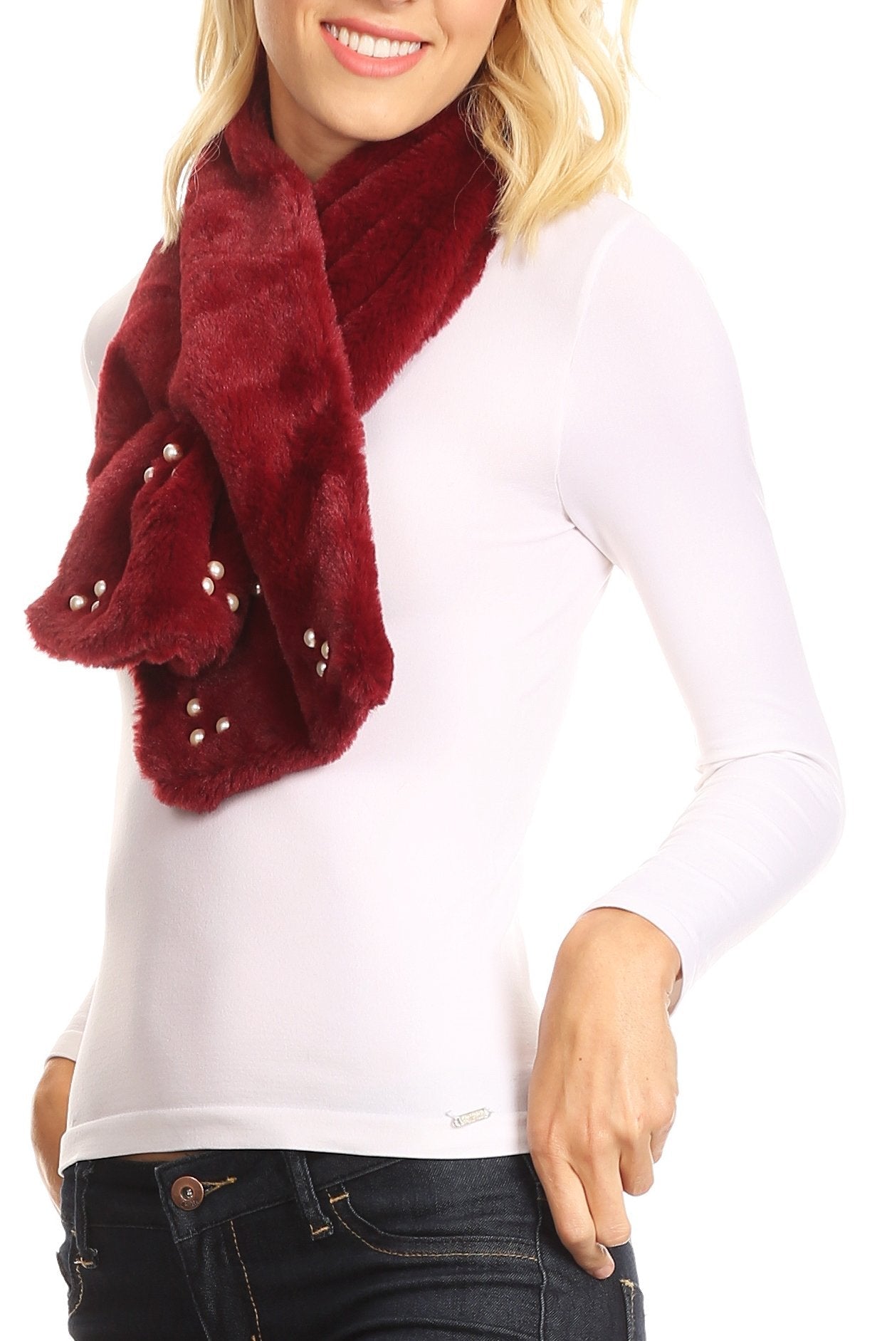 Sakkas Colette Faux Mink Warm Winter Soft Luxurious KeyHole Scarf - Concordia Style Boutique