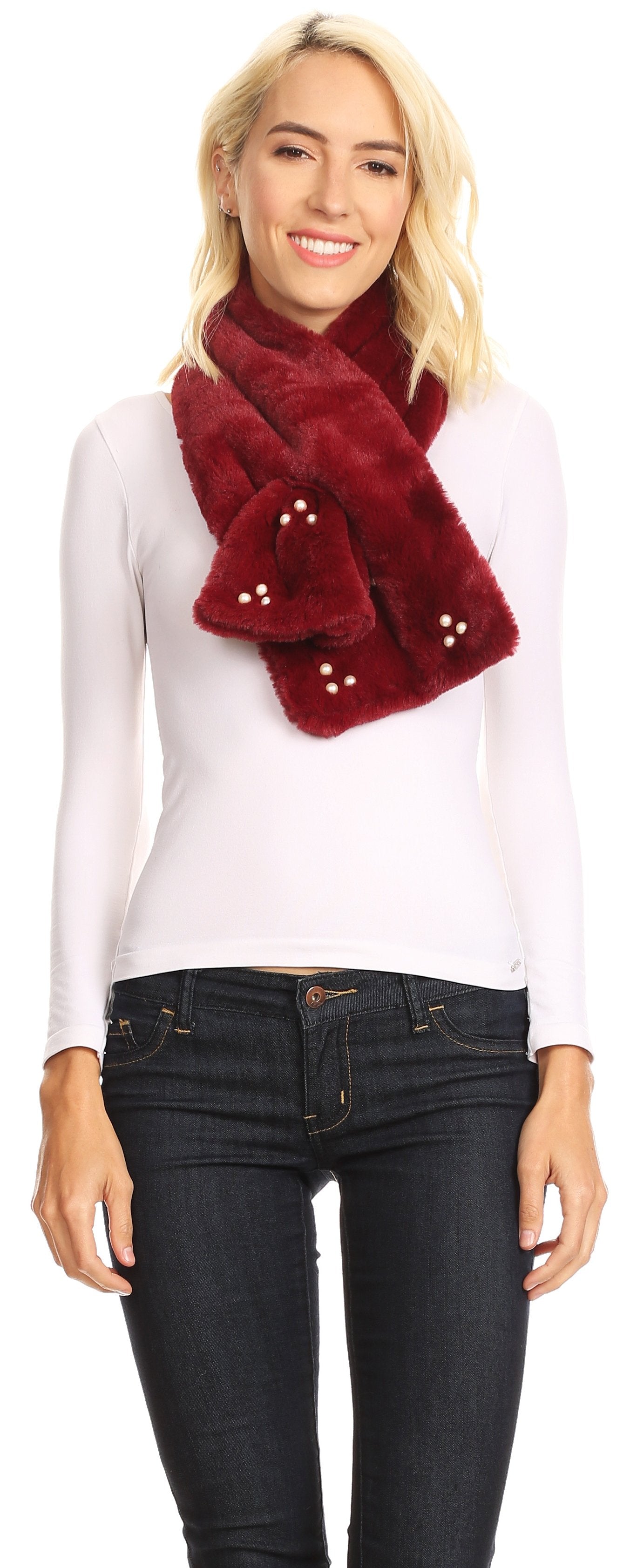 Sakkas Colette Faux Mink Warm Winter Soft Luxurious KeyHole Scarf - Concordia Style Boutique