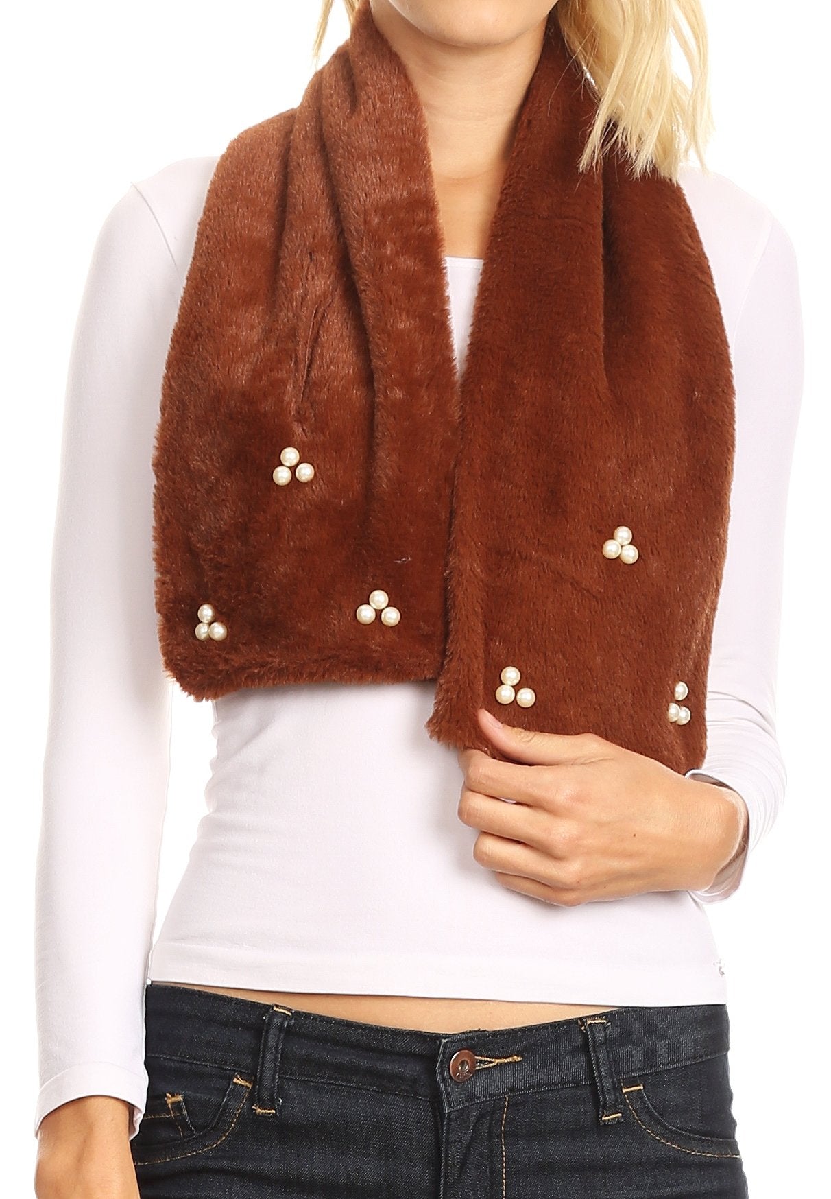Sakkas Colette Faux Mink Warm Winter Soft Luxurious KeyHole Scarf - Concordia Style Boutique