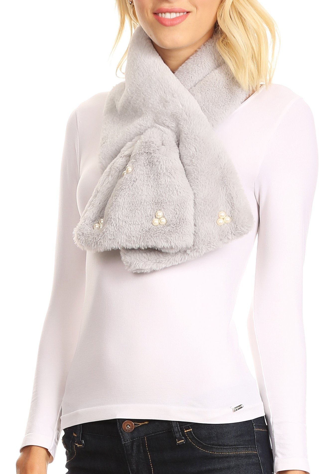 Sakkas Colette Faux Mink Warm Winter Soft Luxurious KeyHole Scarf - Concordia Style Boutique