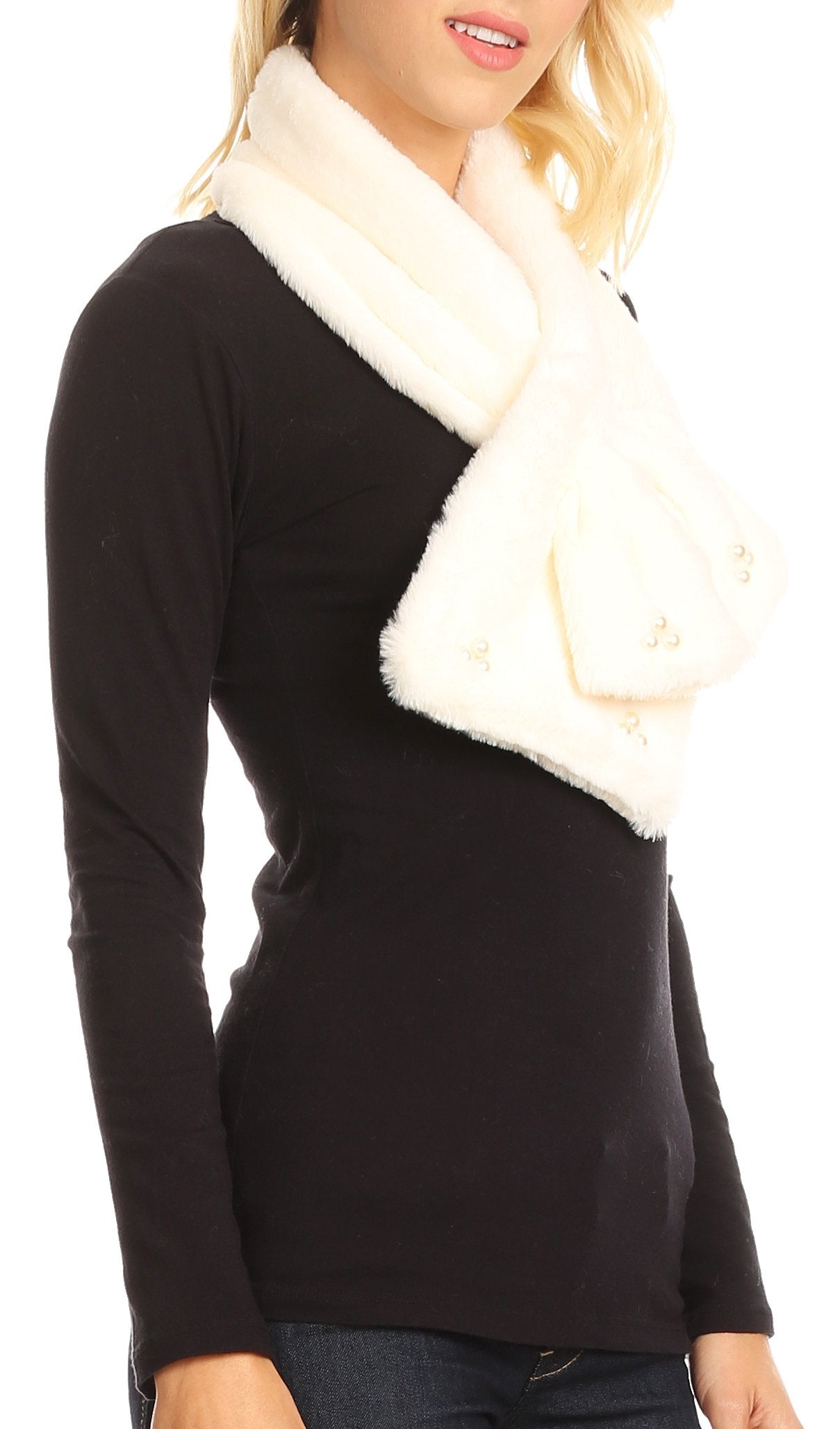 Sakkas Colette Faux Mink Warm Winter Soft Luxurious KeyHole Scarf - Concordia Style Boutique