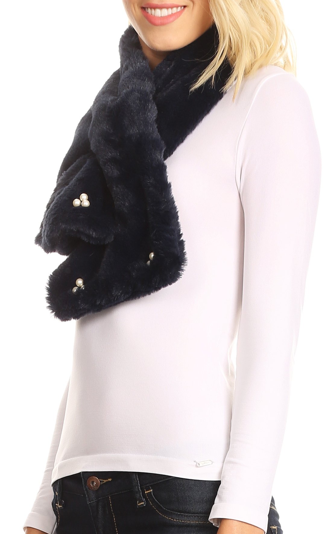 Sakkas Colette Faux Mink Warm Winter Soft Luxurious KeyHole Scarf - Concordia Style Boutique