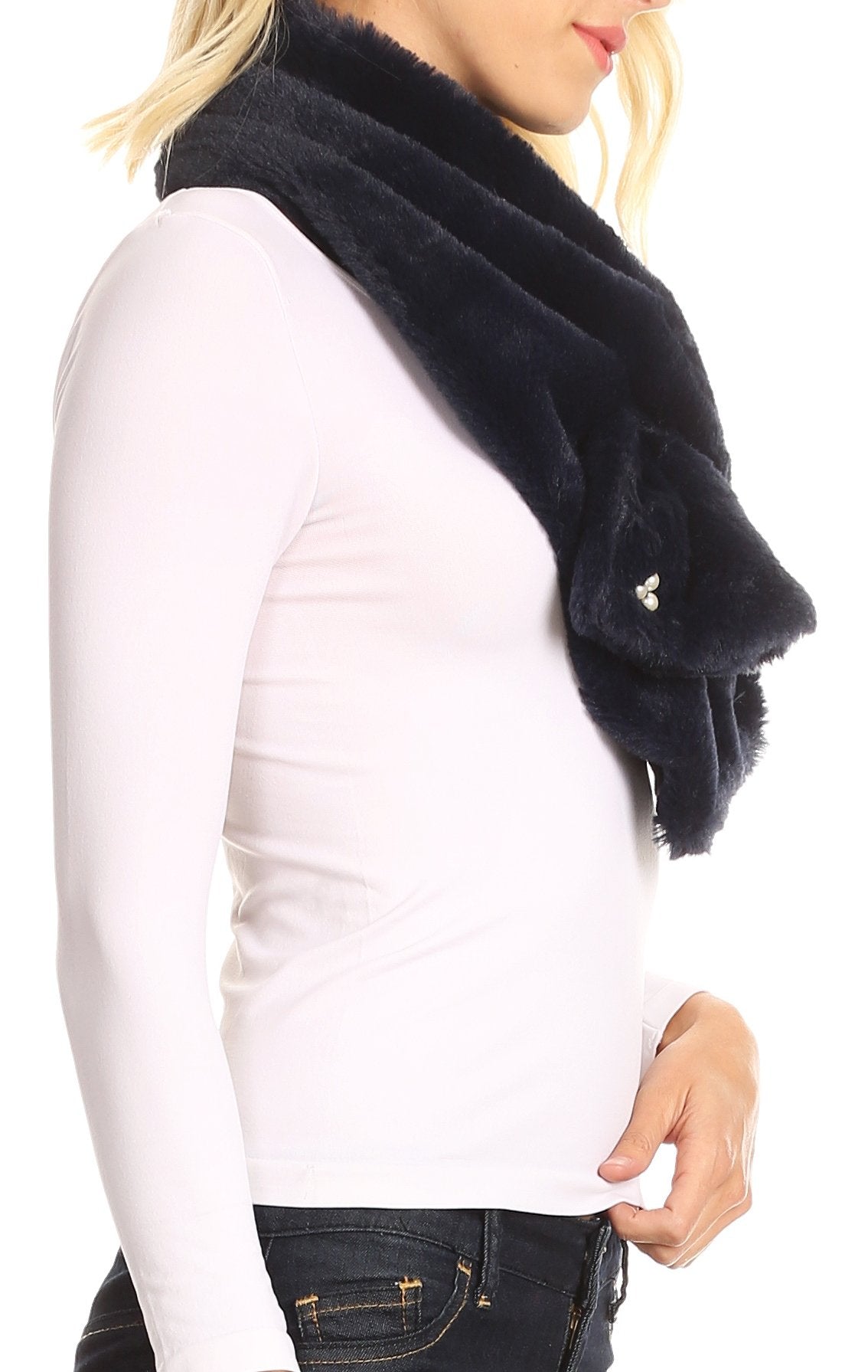 Sakkas Colette Faux Mink Warm Winter Soft Luxurious KeyHole Scarf - Concordia Style Boutique