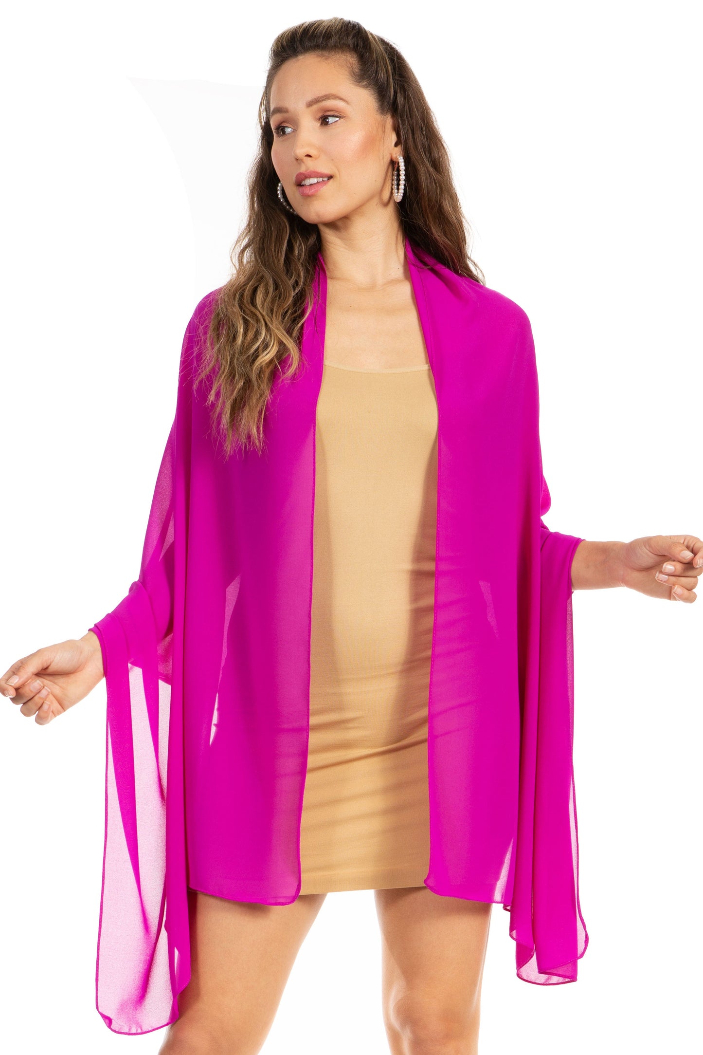 Sakkas Jona Women Soft Sheer Chiffon Bridal Wedding Evening Scarf Shawl Wrap Stole - Concordia Style Boutique