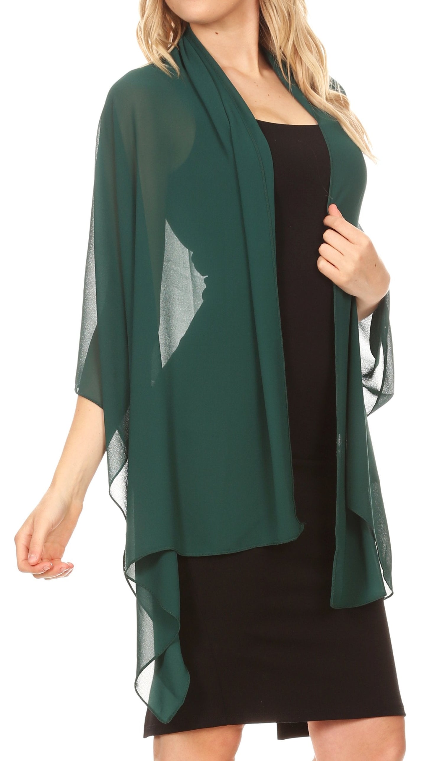 Sakkas Jona Women Soft Sheer Chiffon Bridal Wedding Evening Scarf Shawl Wrap Stole - Concordia Style Boutique