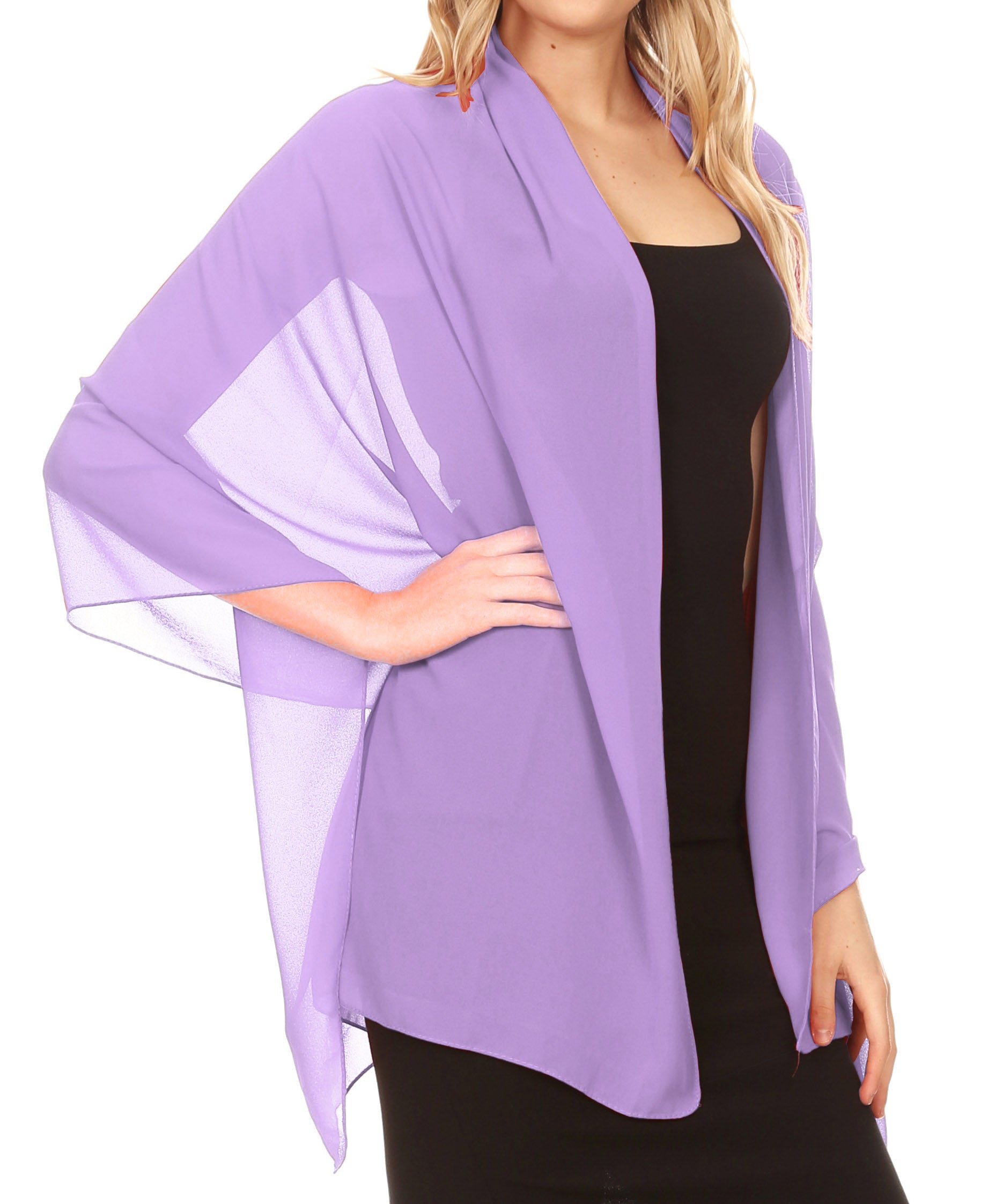 Sakkas Jona Women Soft Sheer Chiffon Bridal Wedding Evening Scarf Shawl Wrap Stole - Concordia Style Boutique