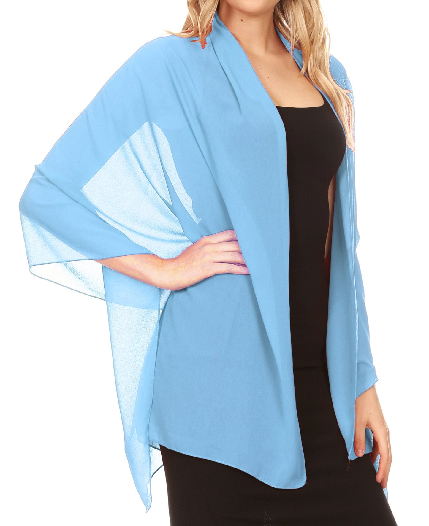 Sakkas Jona Women Soft Sheer Chiffon Bridal Wedding Evening Scarf Shawl Wrap Stole - Concordia Style Boutique