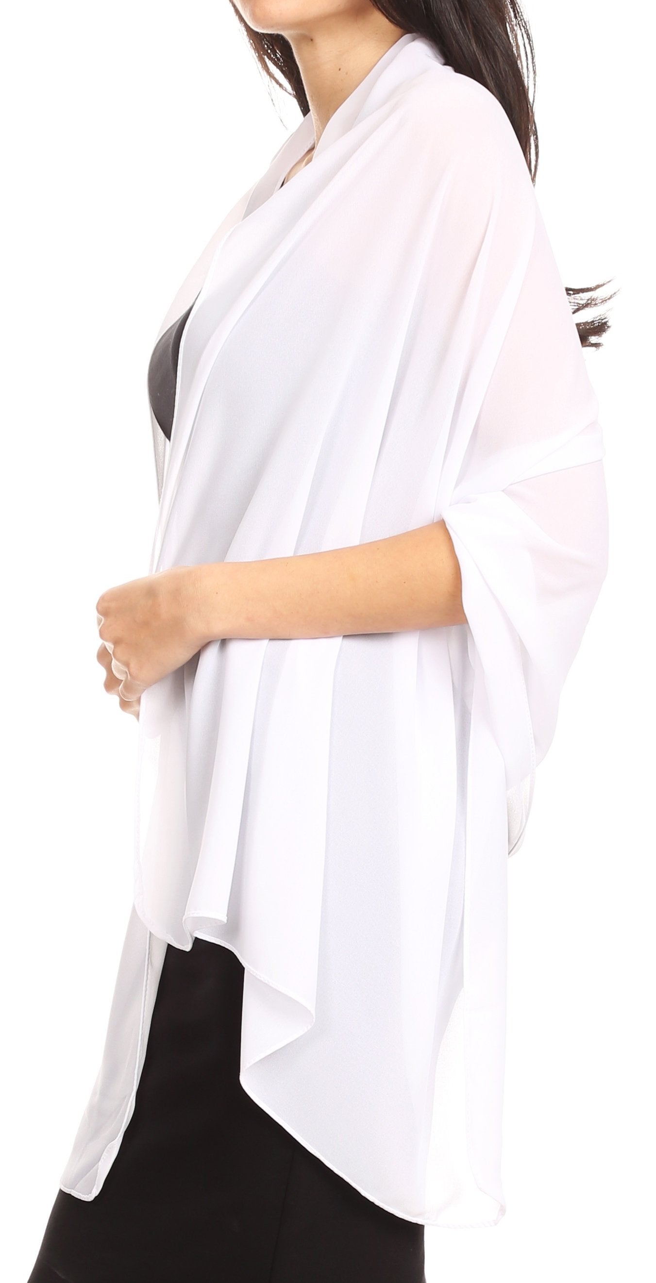 Sakkas Jona Women Soft Sheer Chiffon Bridal Wedding Evening Scarf Shawl Wrap Stole - Concordia Style Boutique