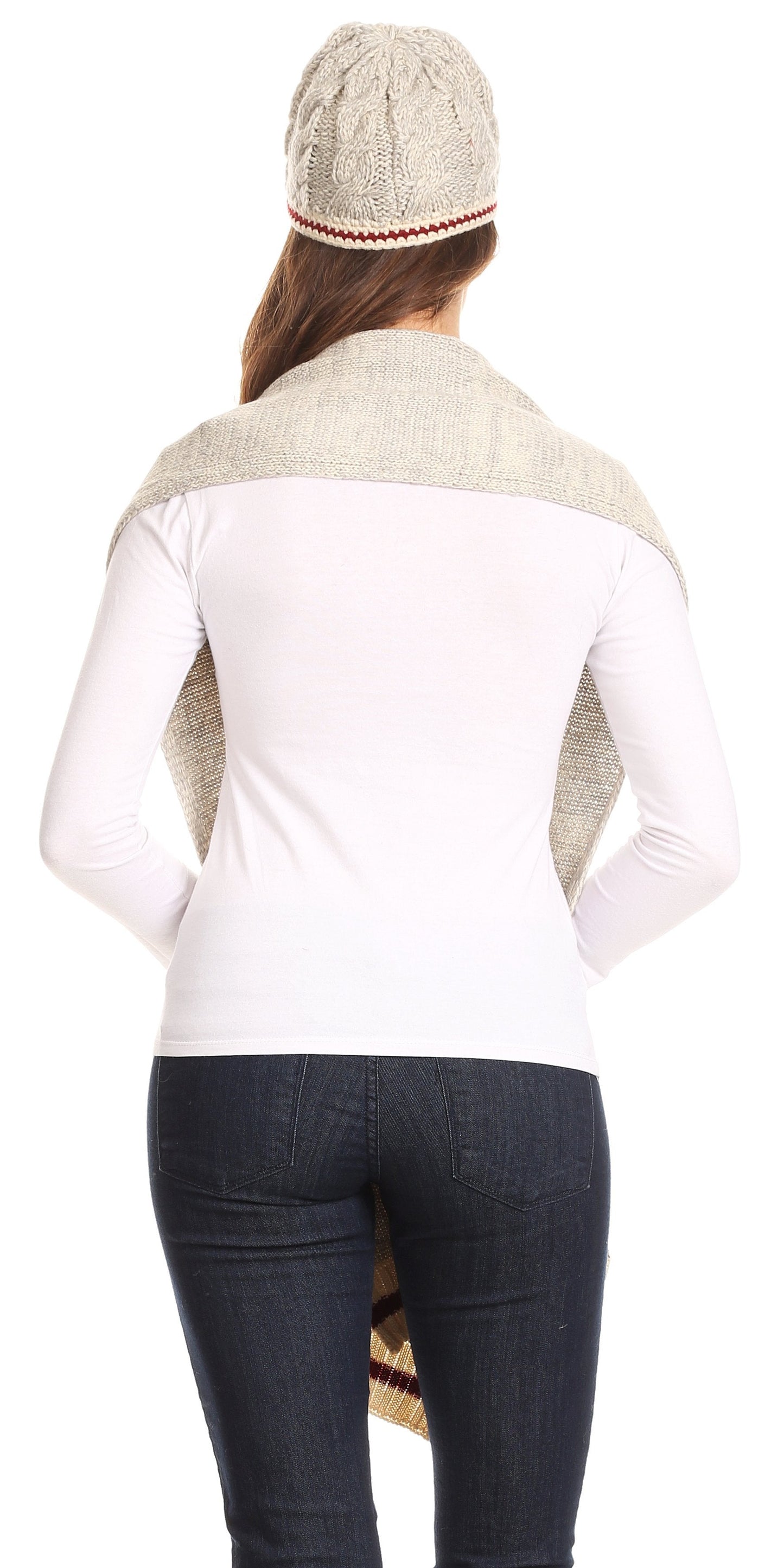 Sakkas Theo Unisex Warm Winter Heather and stripes Knit Hat & Scarf Set - Concordia Style Boutique