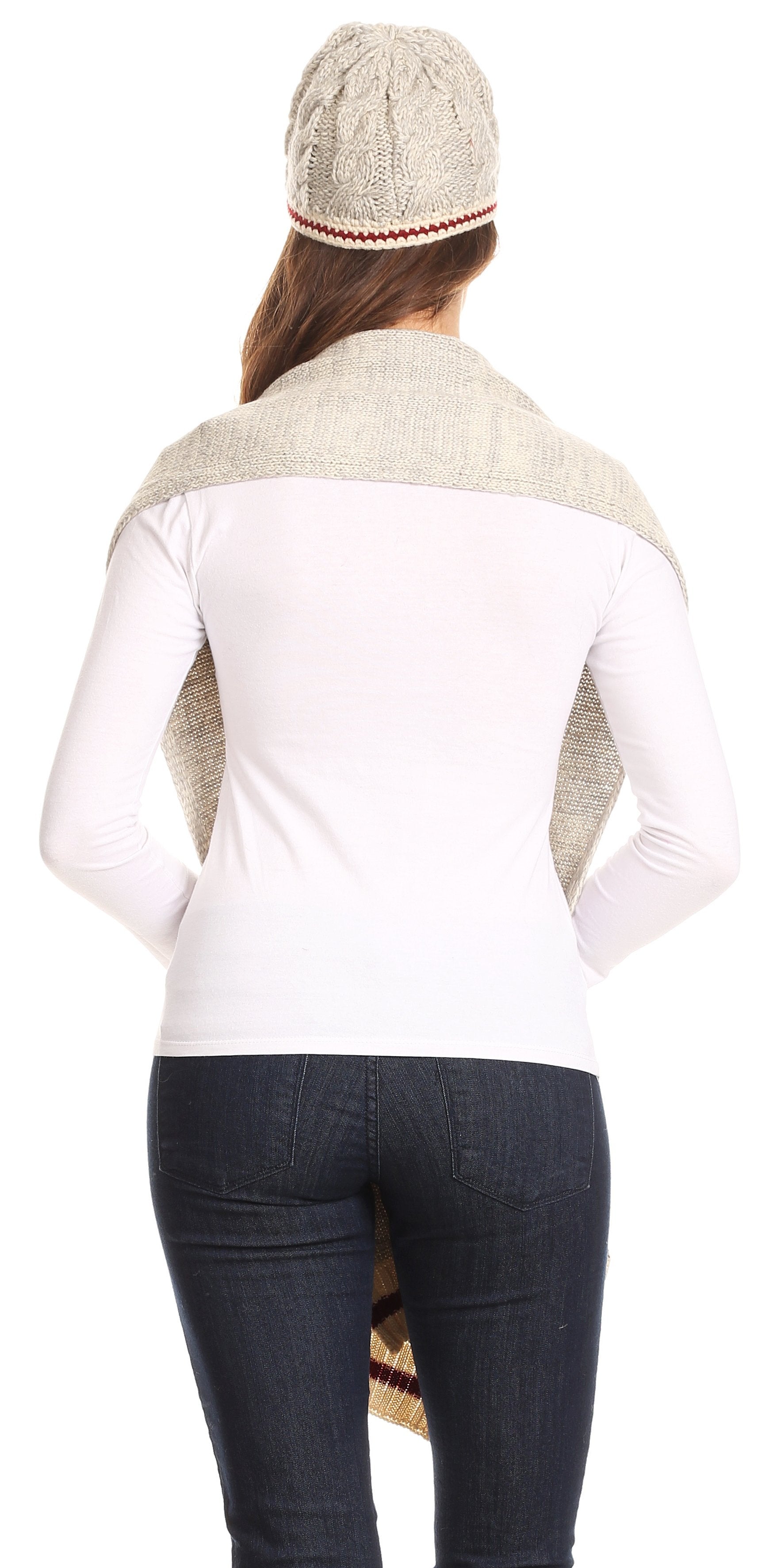 Sakkas Theo Unisex Warm Winter Heather and stripes Knit Hat & Scarf Set - Concordia Style Boutique
