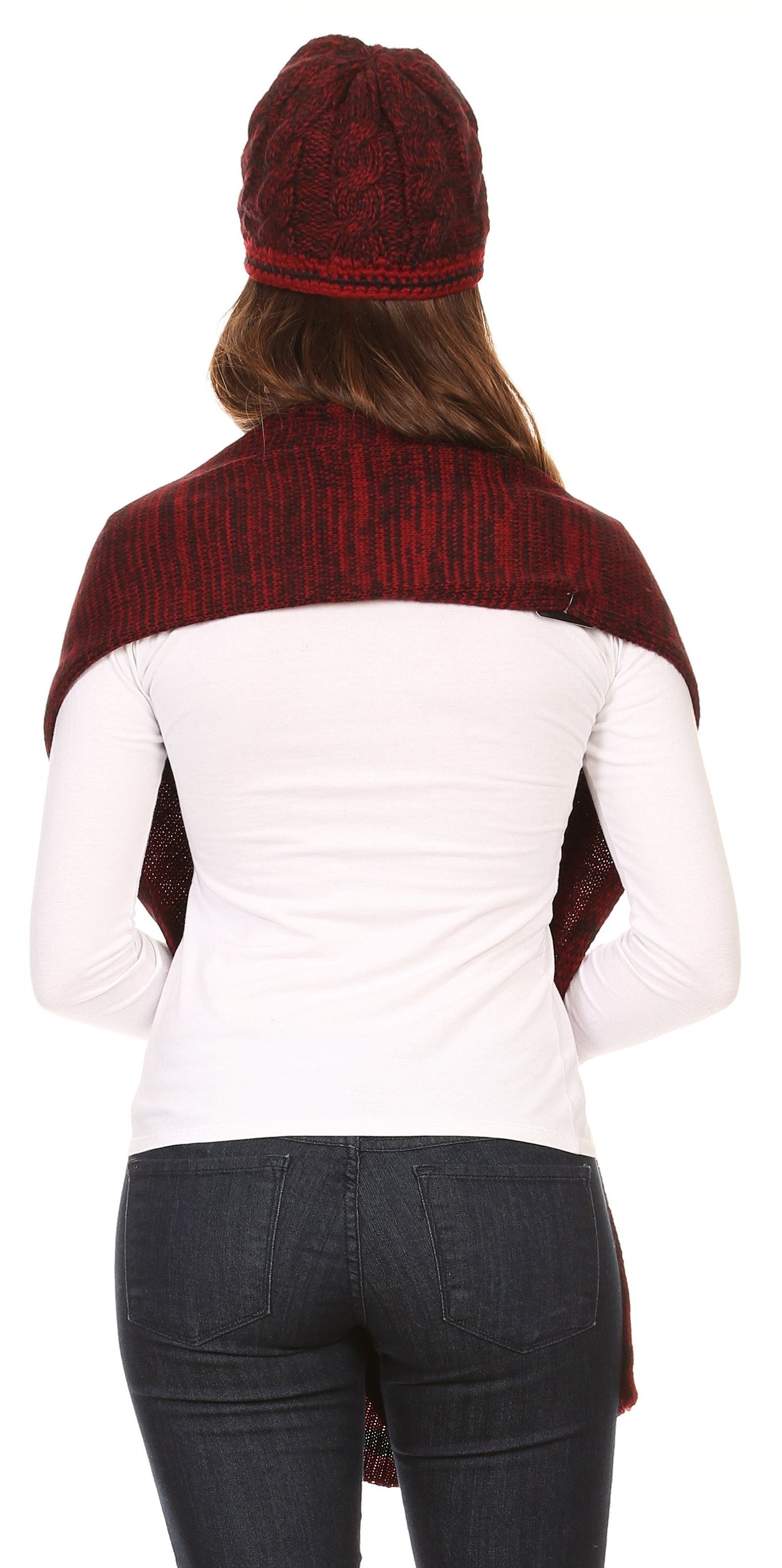Sakkas Theo Unisex Warm Winter Heather and stripes Knit Hat & Scarf Set - Concordia Style Boutique