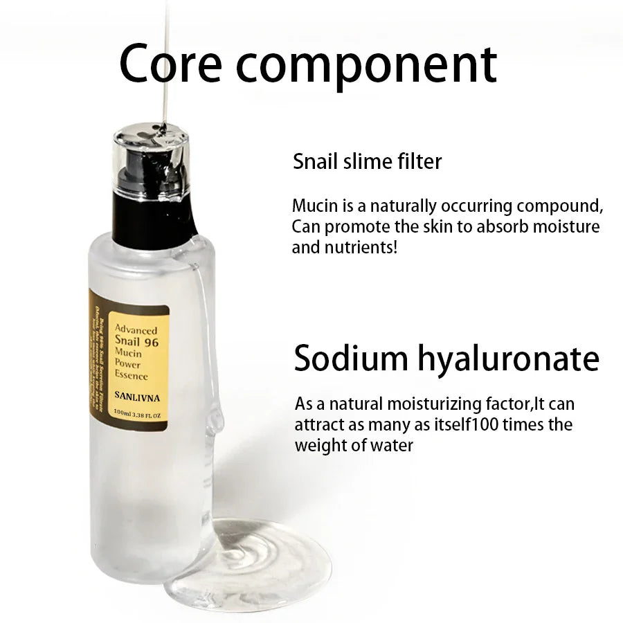 Snail Mucin 96% Korean Skin Care Facial Essence Fading Fine Lines Repair Essence Firming Facial Snail Brightening Anti-Aging - Concordia Style Boutique
