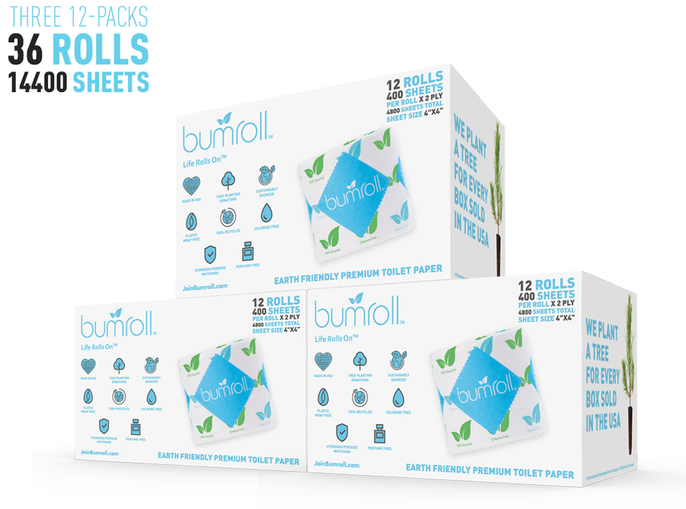 Bumroll USA Premium Toilet Paper, Plants Trees In The USA - Concordia Style Boutique