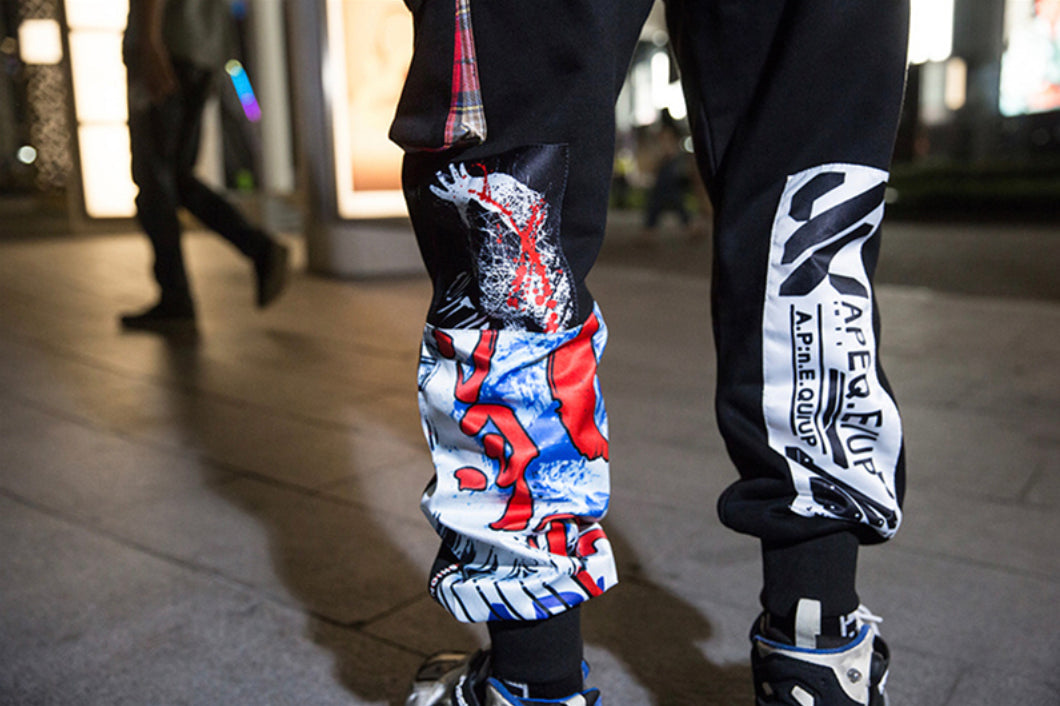 APE2883 Waves Artwork Joggers - Concordia Style Boutique