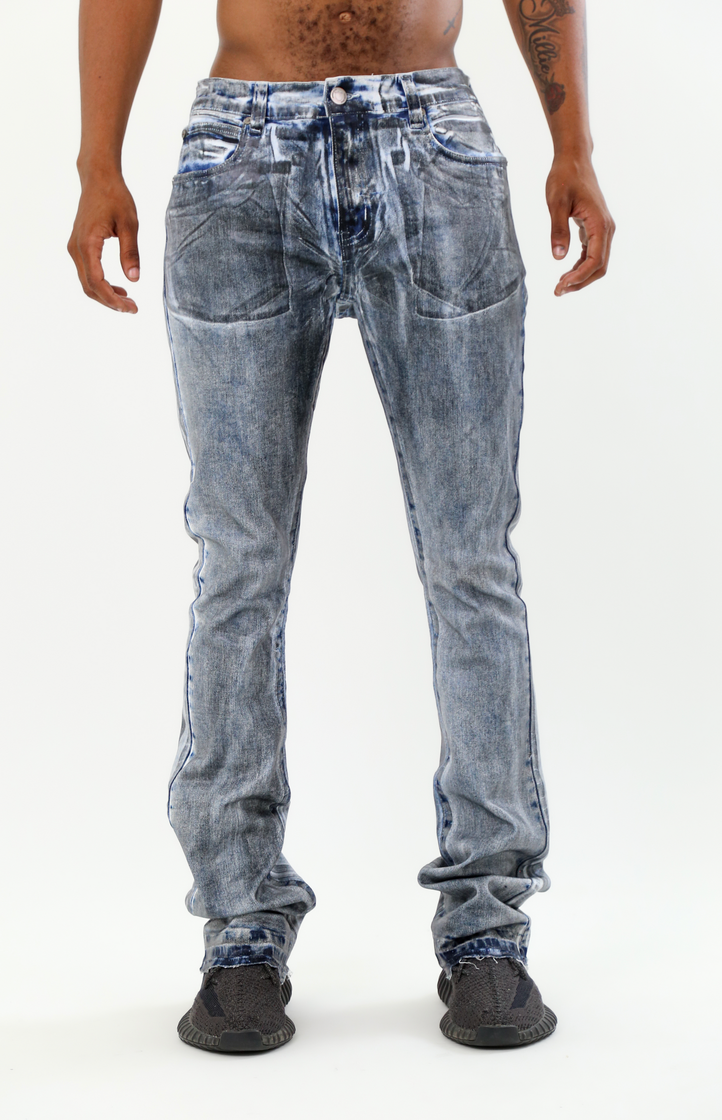 ASJ08 FOIL WASH STACKED JEANS