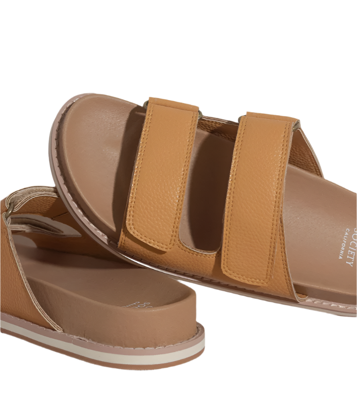 OASIS SOCIETY Sienna Cognac - Double Strap Slide Sandals