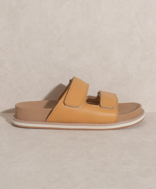 OASIS SOCIETY Sienna Cognac - Double Strap Slide Sandals