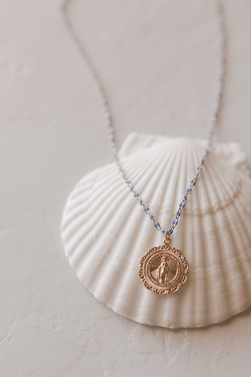 Filigree Miraculous Medal Necklace - Grotto Chain