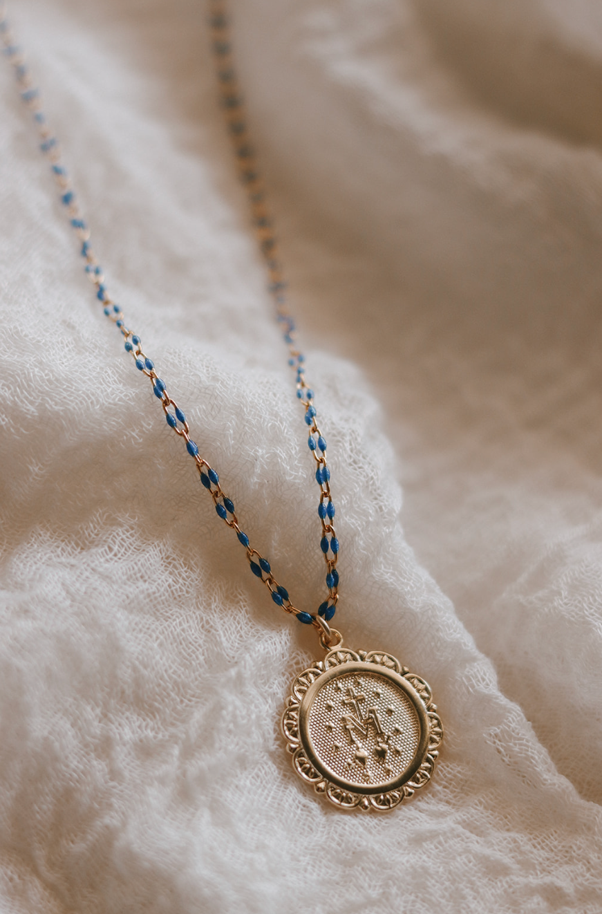 Filigree Miraculous Medal Necklace - Grotto Chain