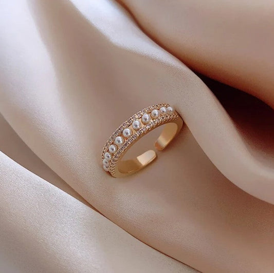 GOLD PEARL RING (ADJUSTABLE) - Concordia Style Boutique